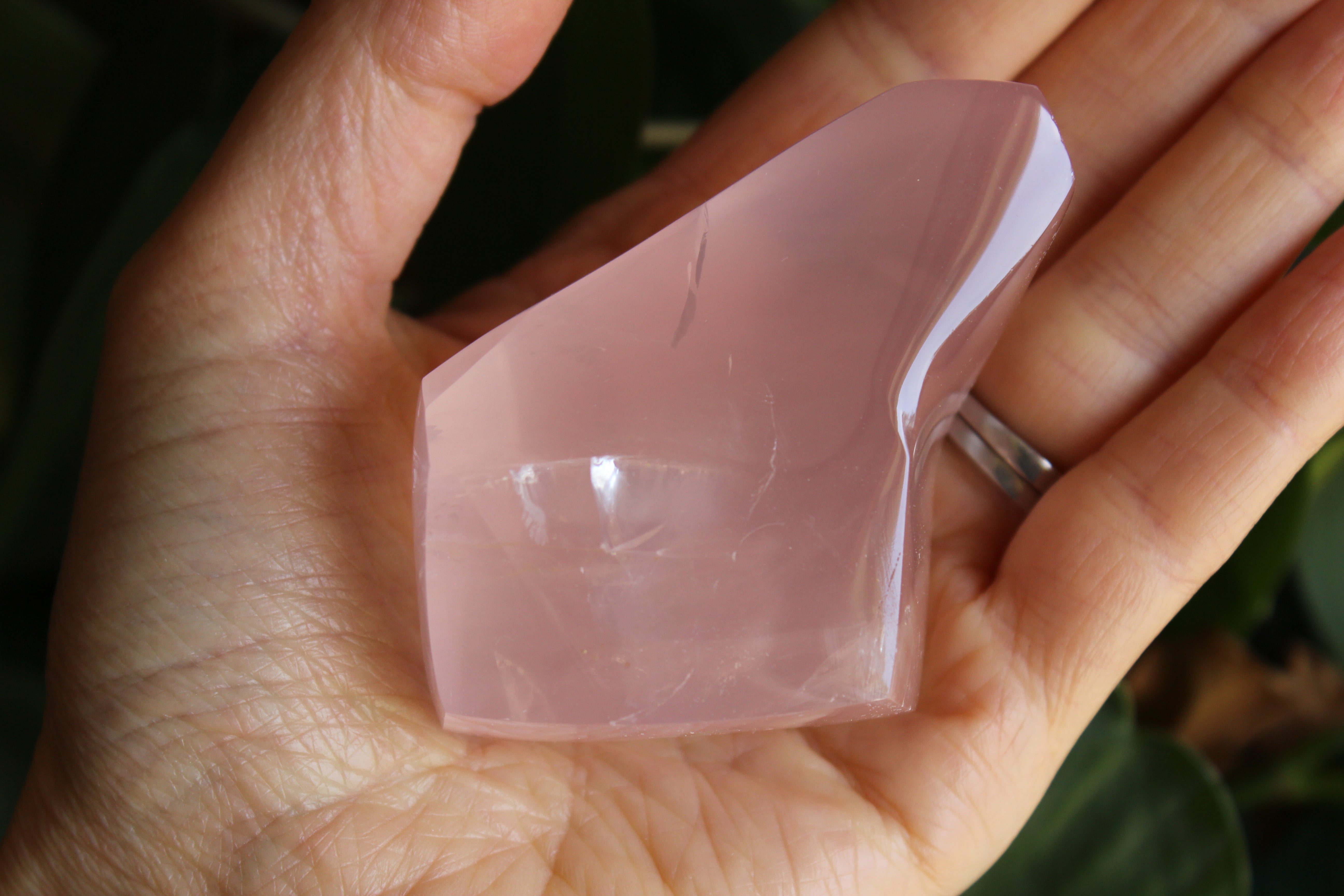 Gemmy rose quartz free form from Mozambique 5, new