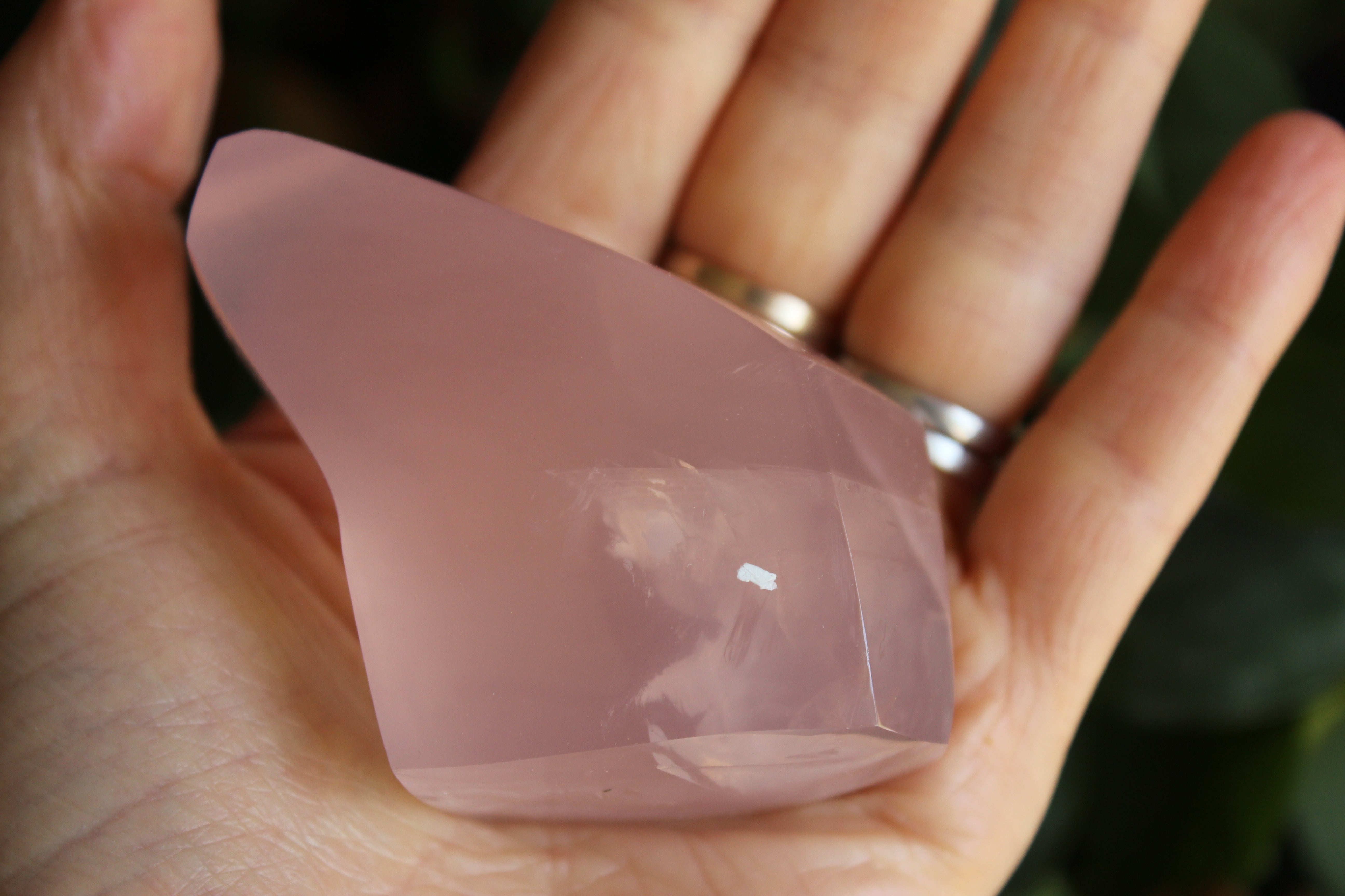 Gemmy rose quartz free form from Mozambique 5, new