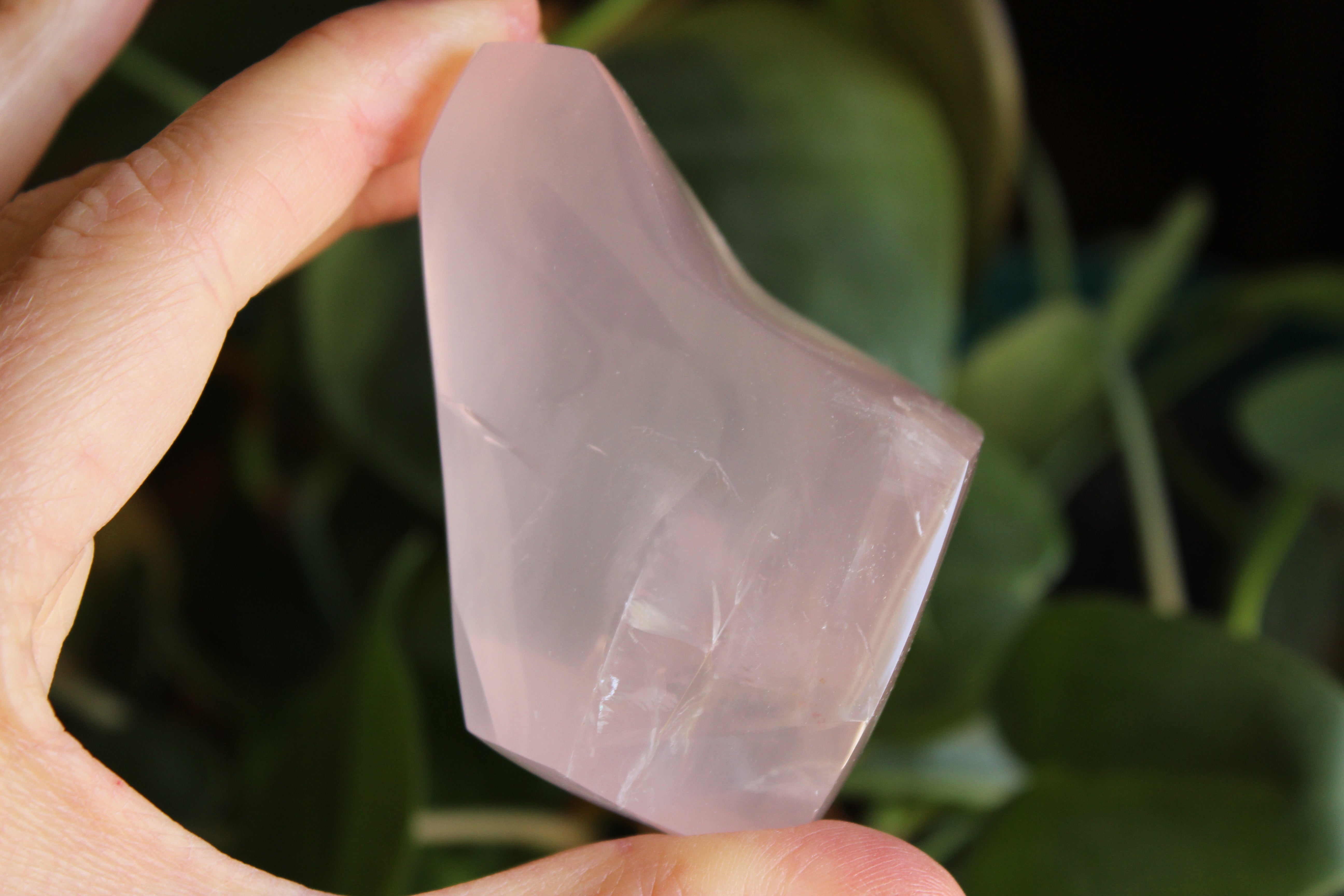 Gemmy rose quartz free form from Mozambique 5, new