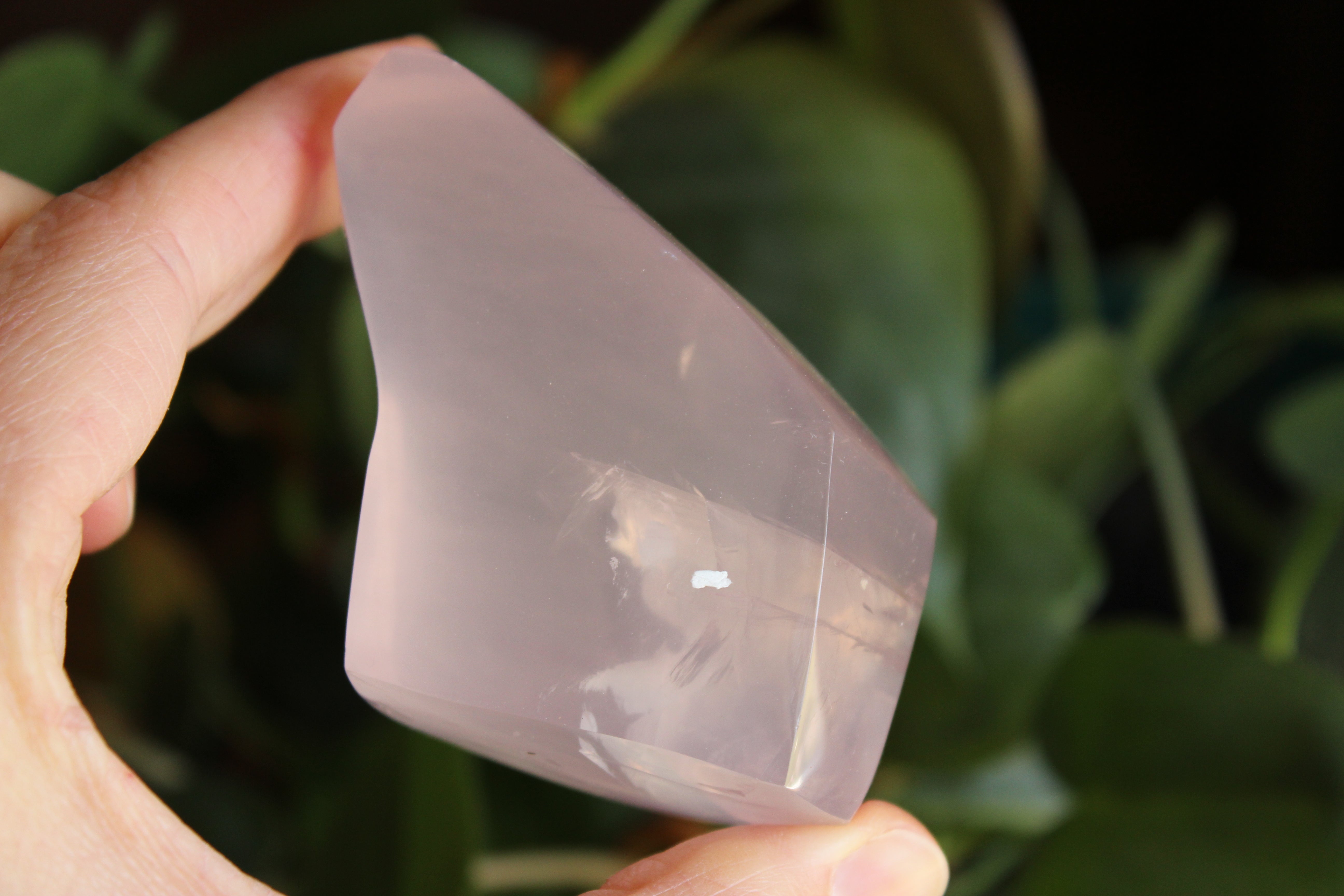 Gemmy rose quartz free form from Mozambique 5, new