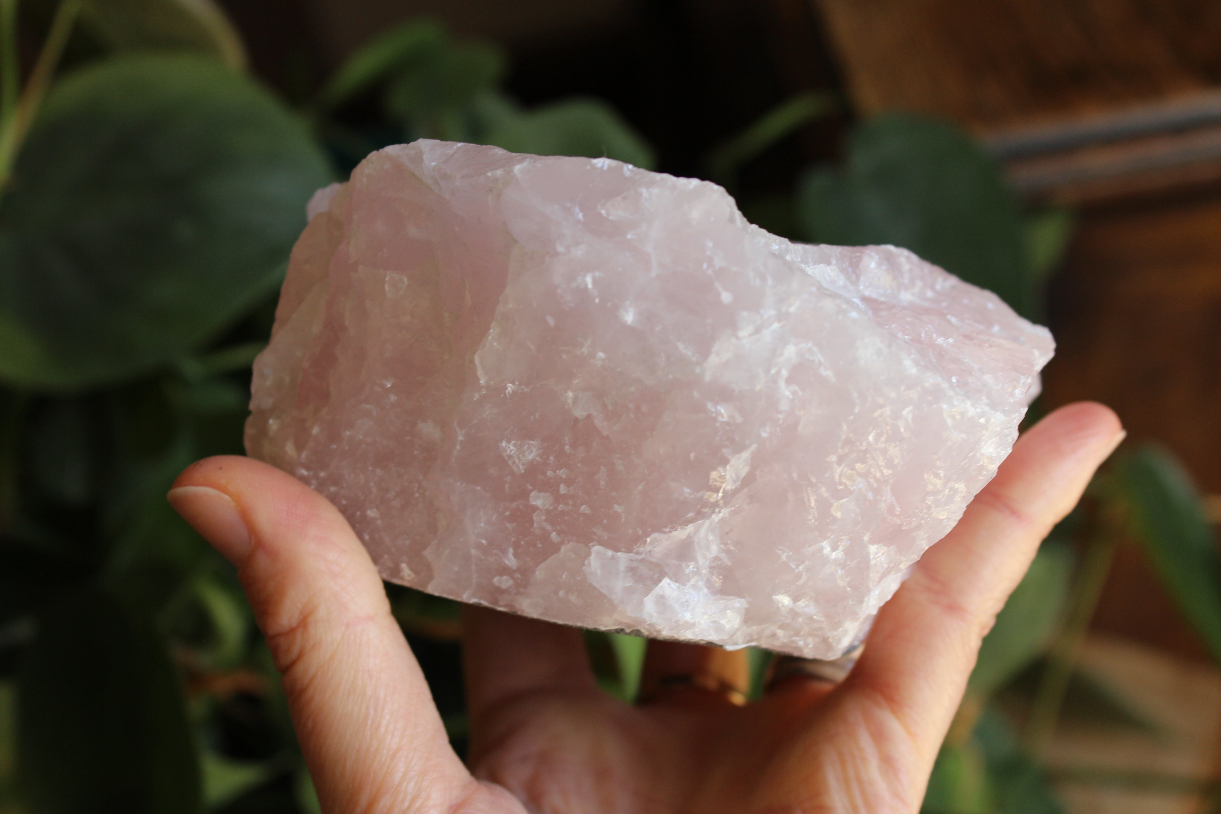 Rose quartz candle holder 1, new