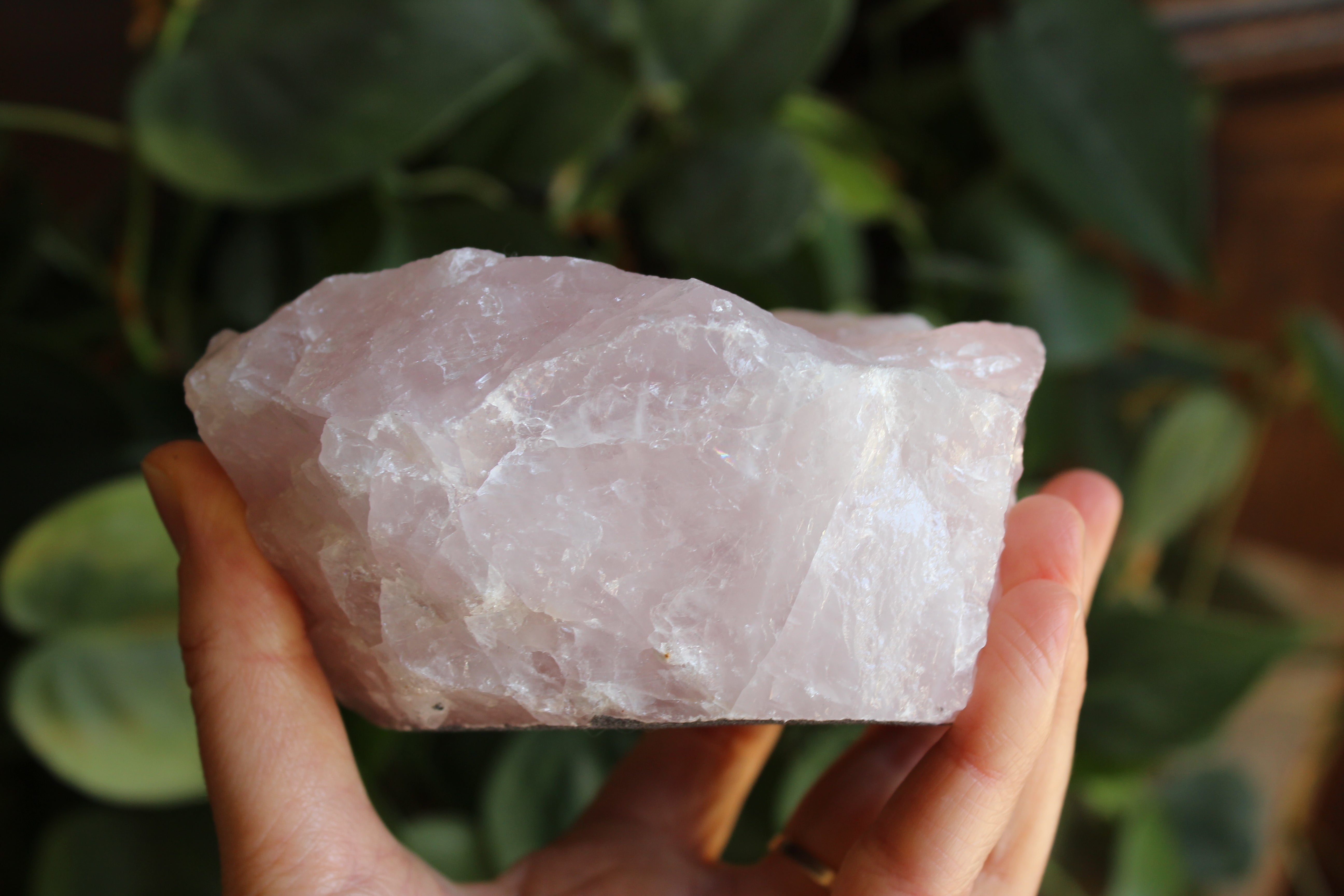 Rose quartz candle holder 1, new