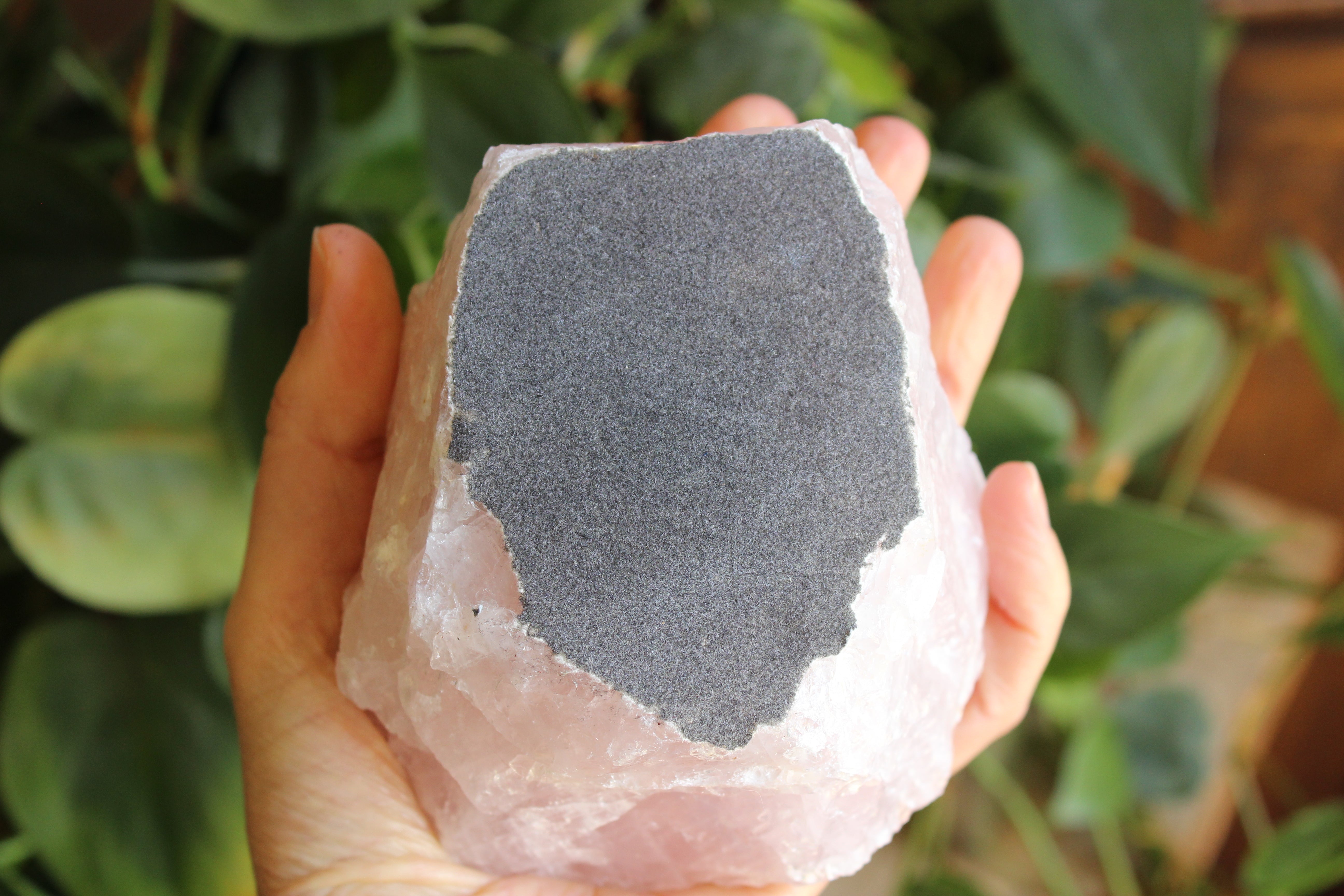 Rose quartz candle holder 1, new