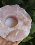 Rose quartz candle holder 2, new