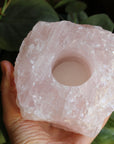 Rose quartz candle holder 3, new