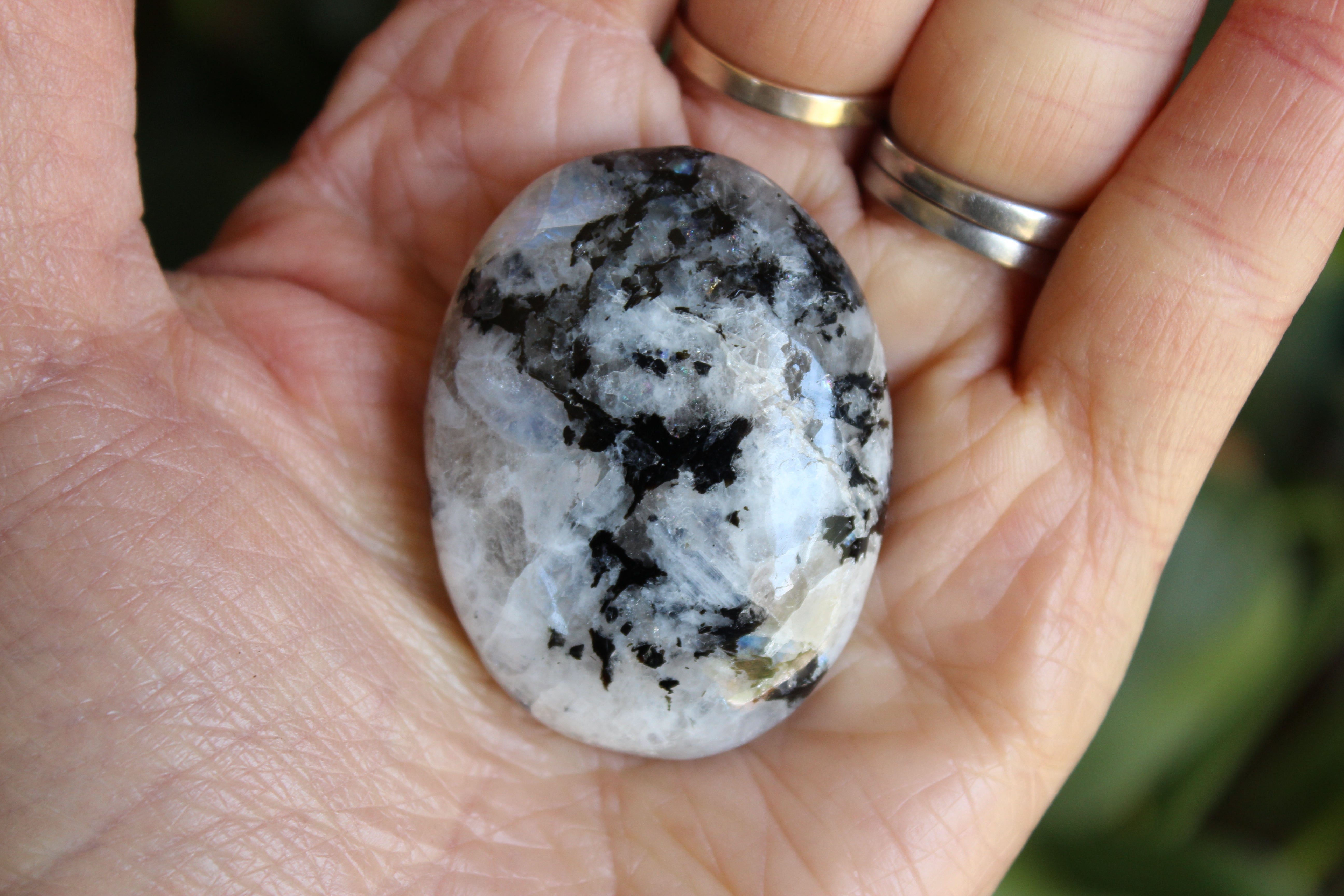 Rainbow moonstone pocket stone 1, new