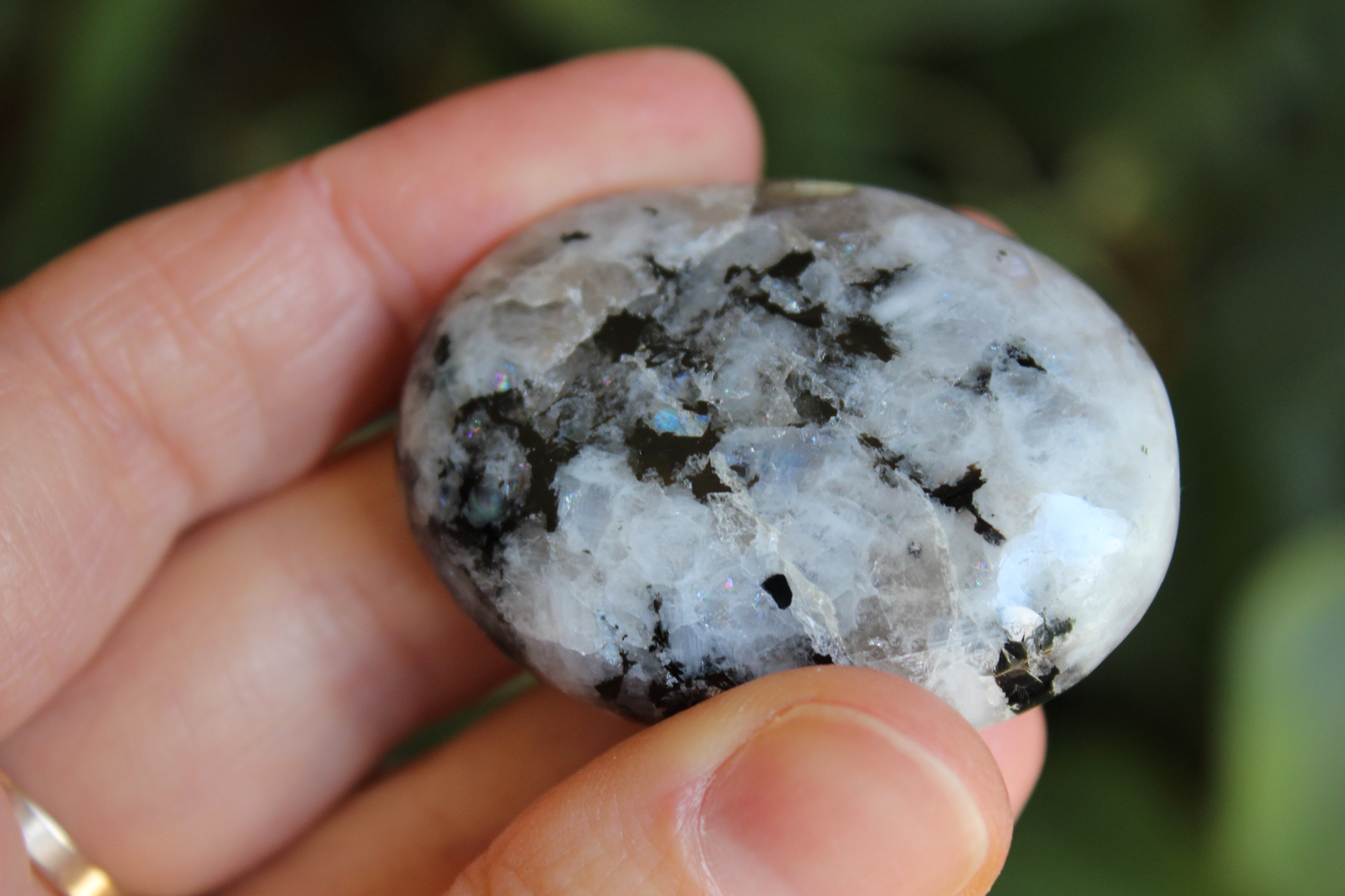 Rainbow moonstone pocket stone 1, new