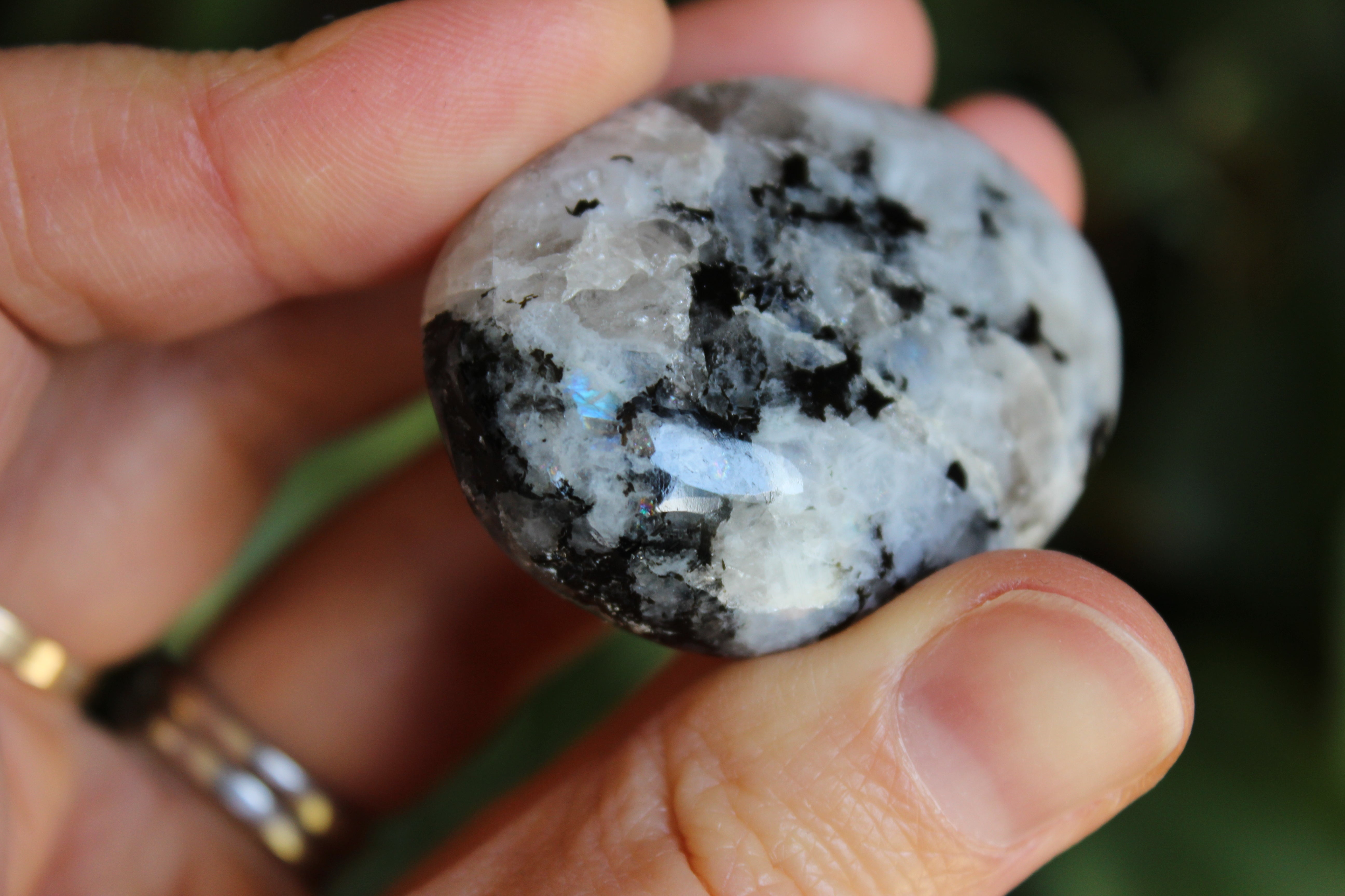 Rainbow moonstone pocket stone 1, new
