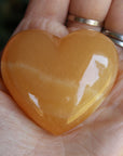 Orange calcite heart 1, new