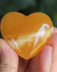 Orange calcite heart 1, new
