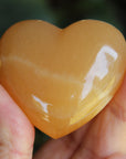Orange calcite heart 1, new