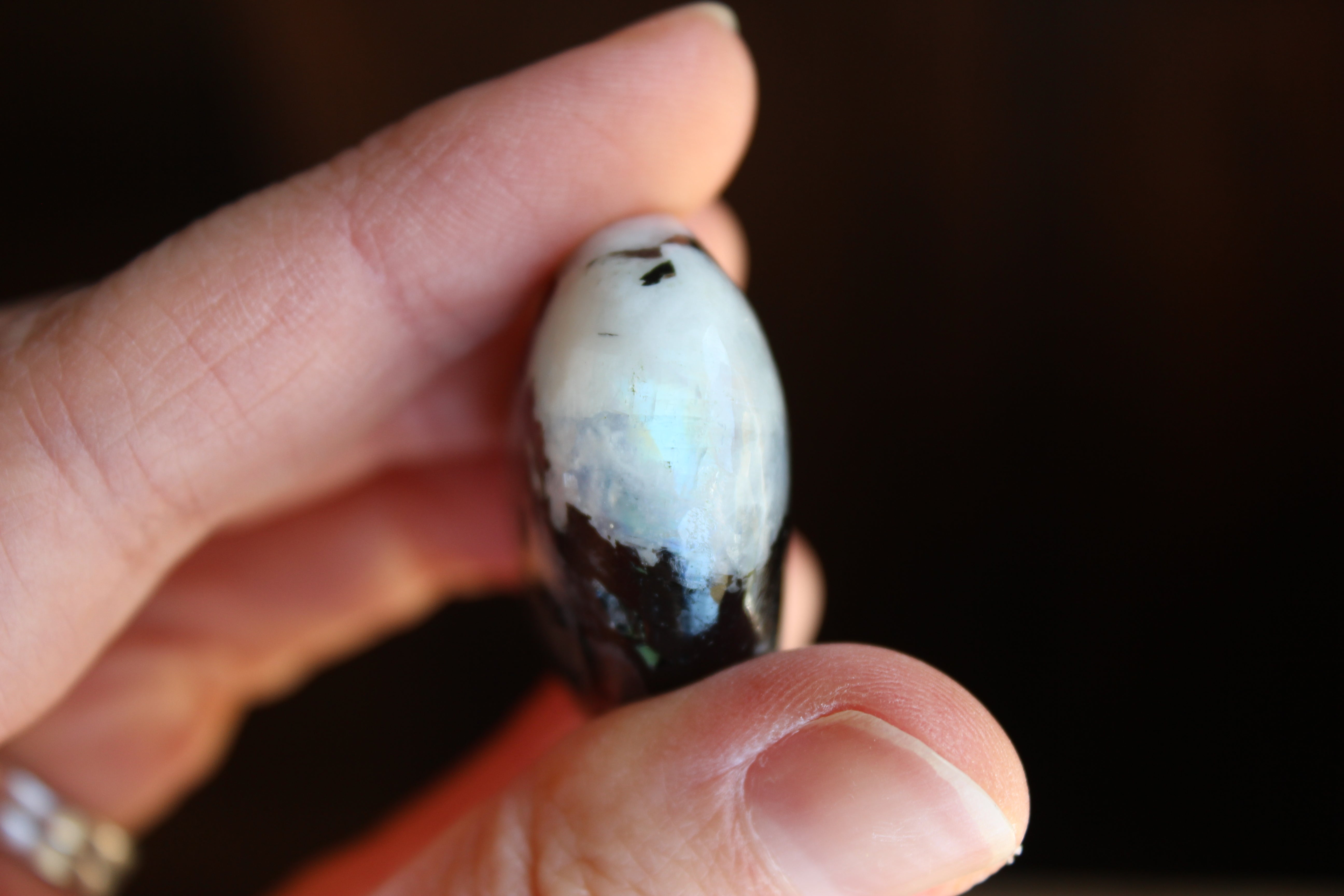 Rainbow moonstone pocket stone 1, new