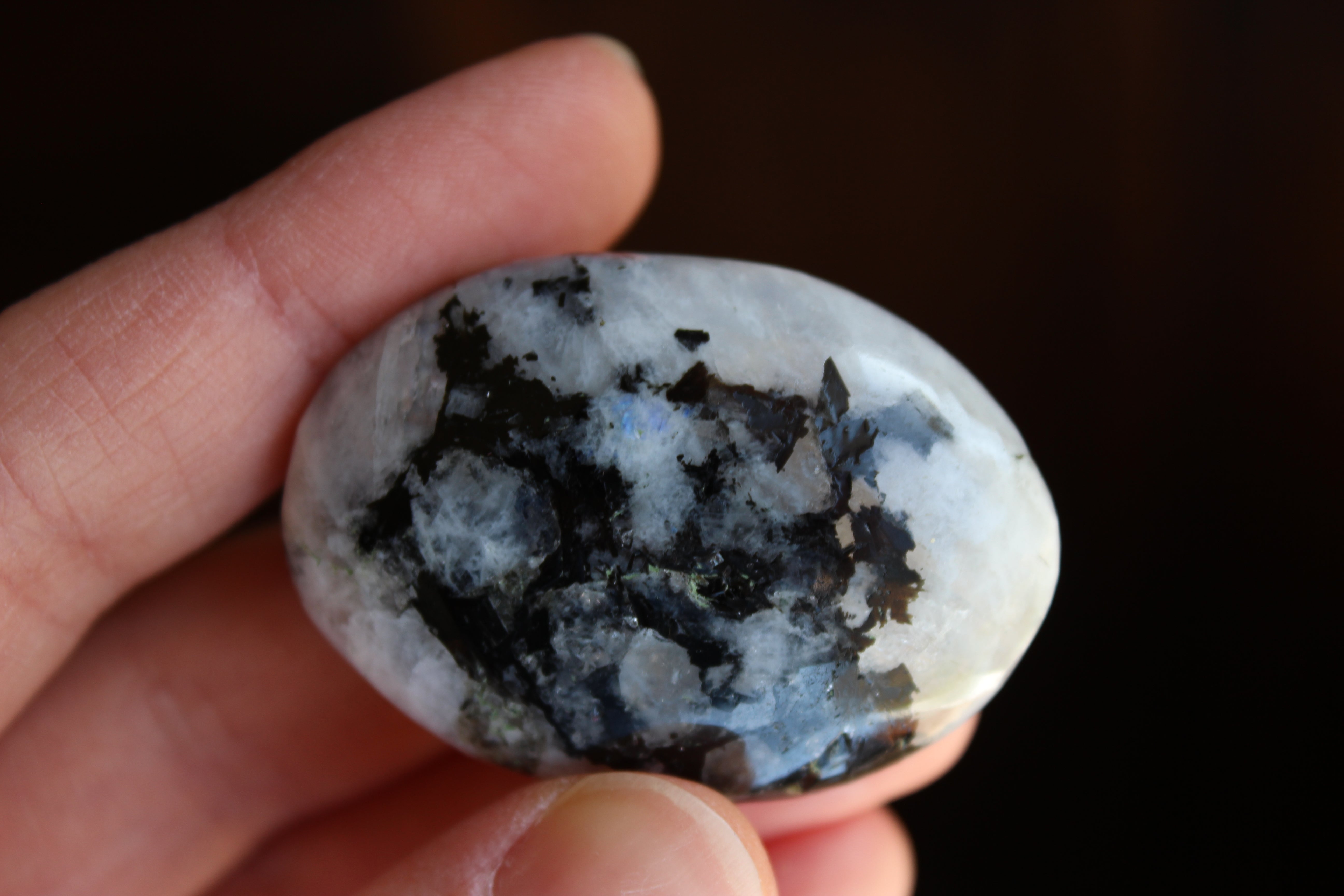 Rainbow moonstone pocket stone 1, new