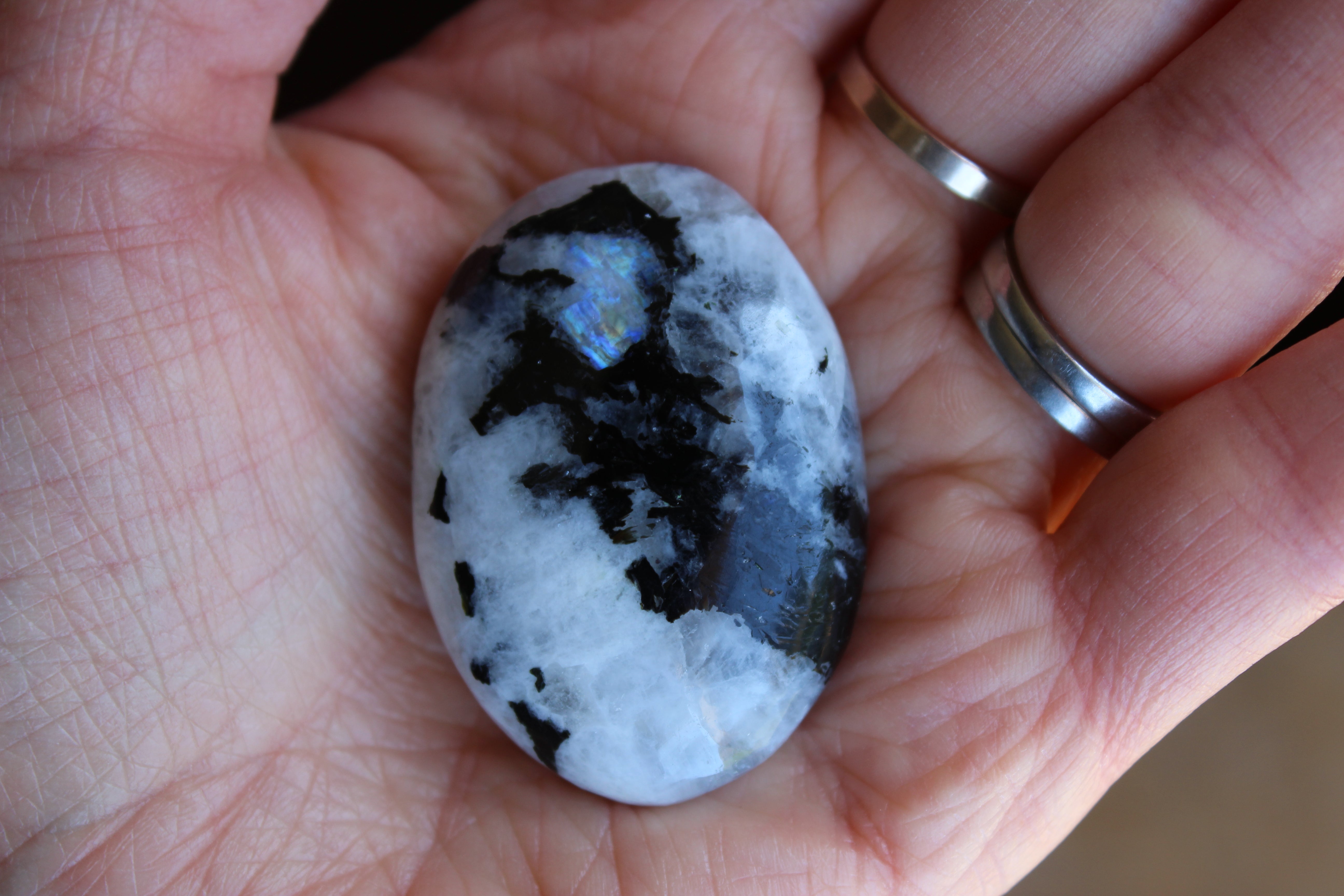 Rainbow moonstone pocket stone 1, new