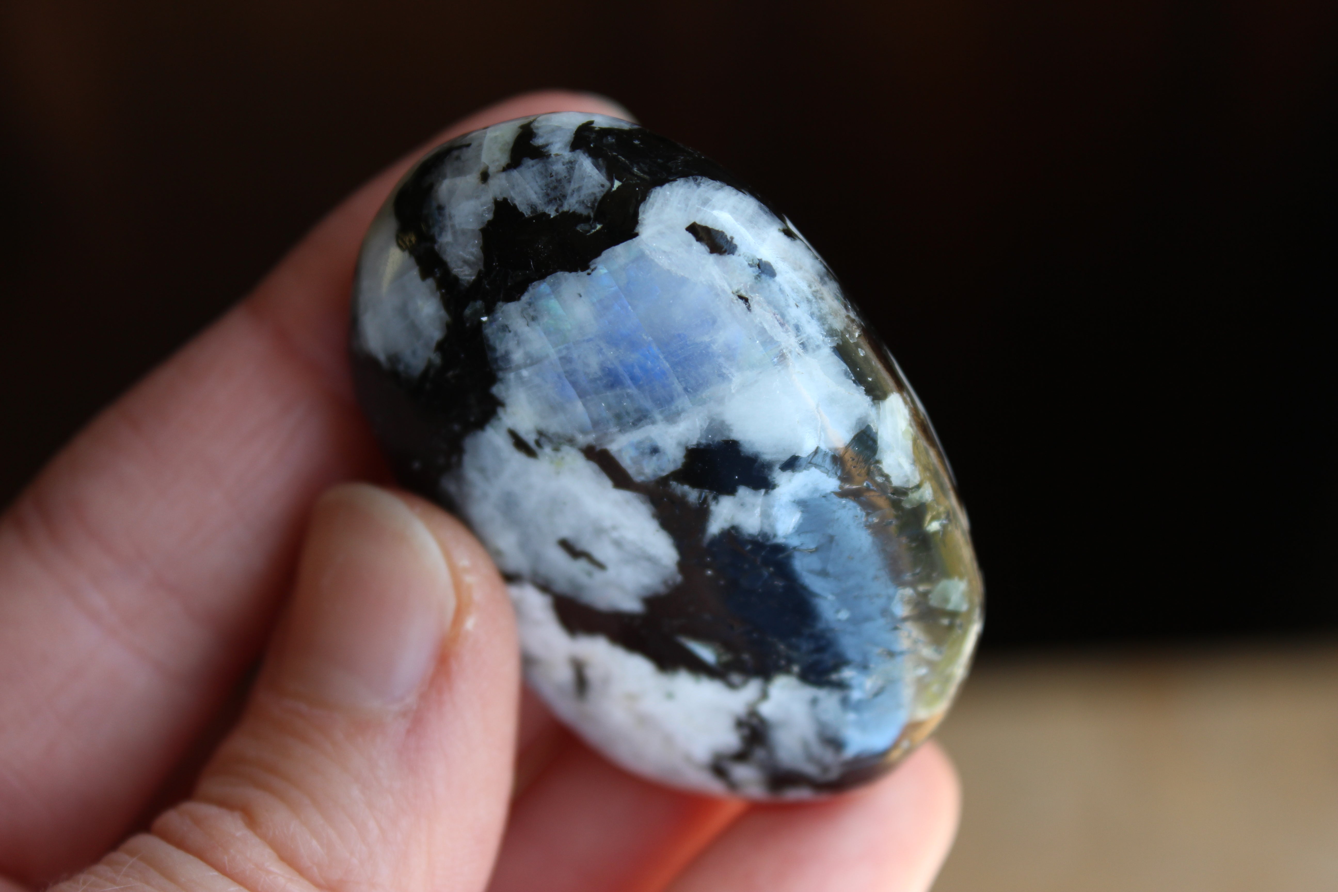 Rainbow moonstone pocket stone 3, new