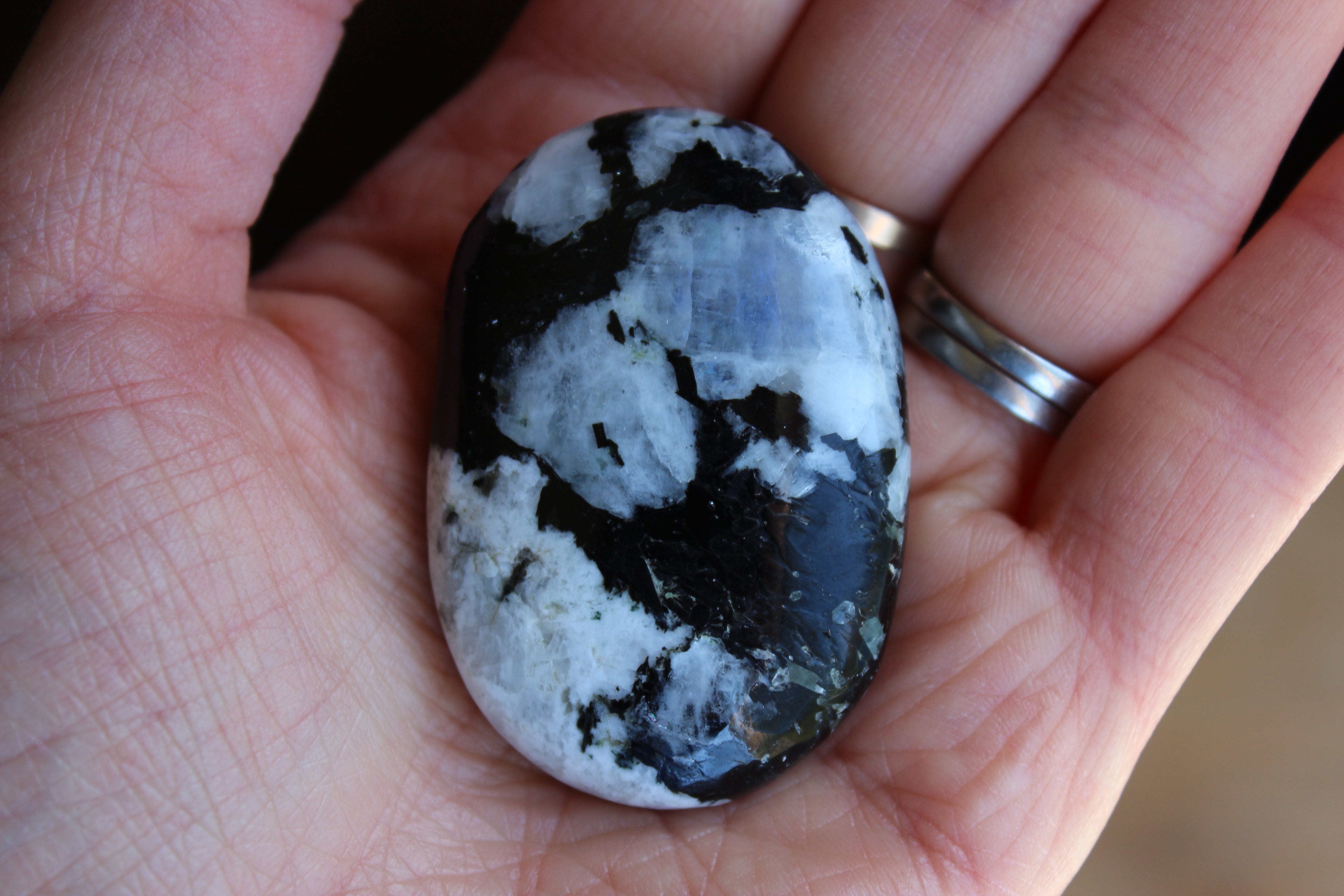 Rainbow moonstone pocket stone 3, new