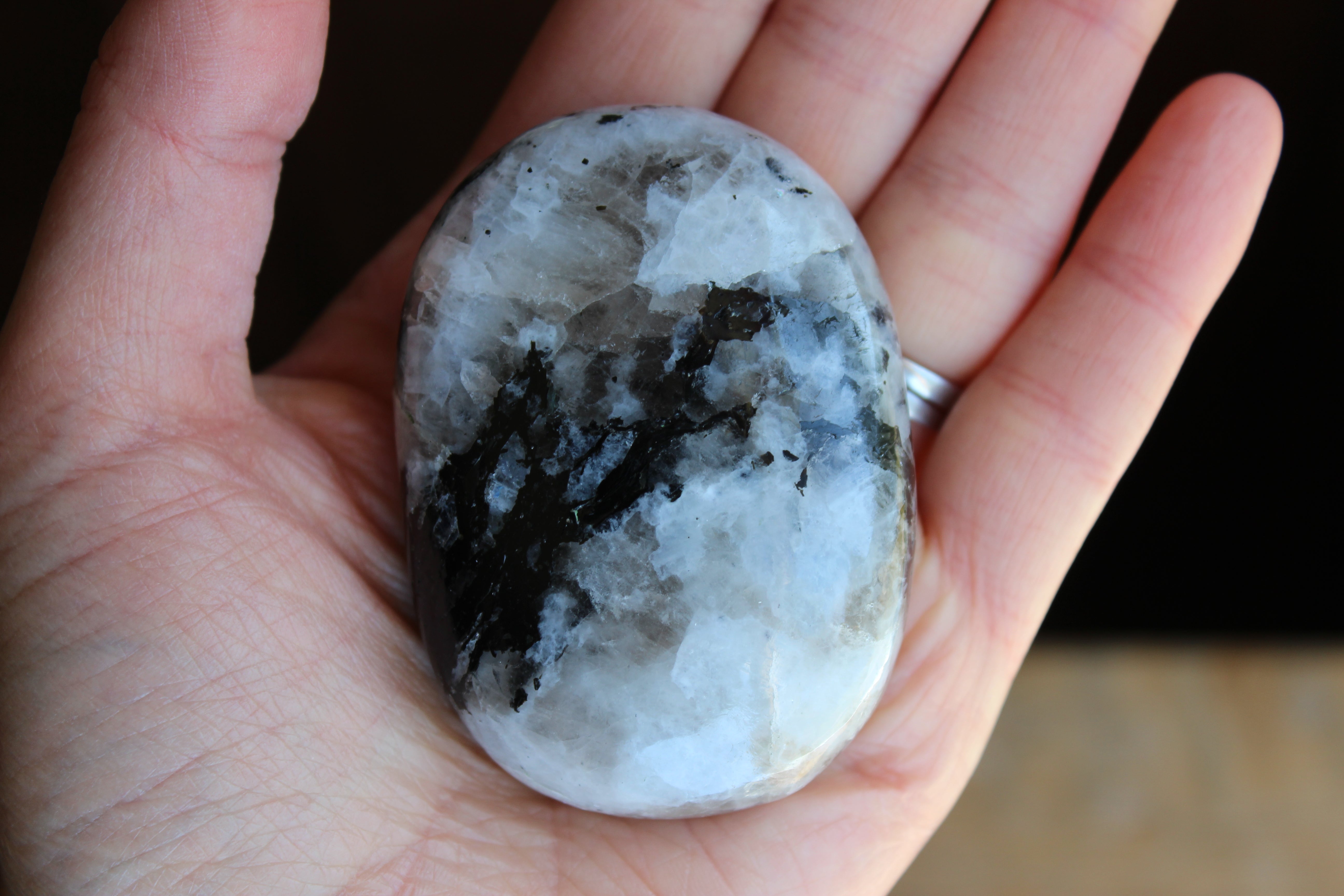 Rainbow moonstone pocket stone 4, new
