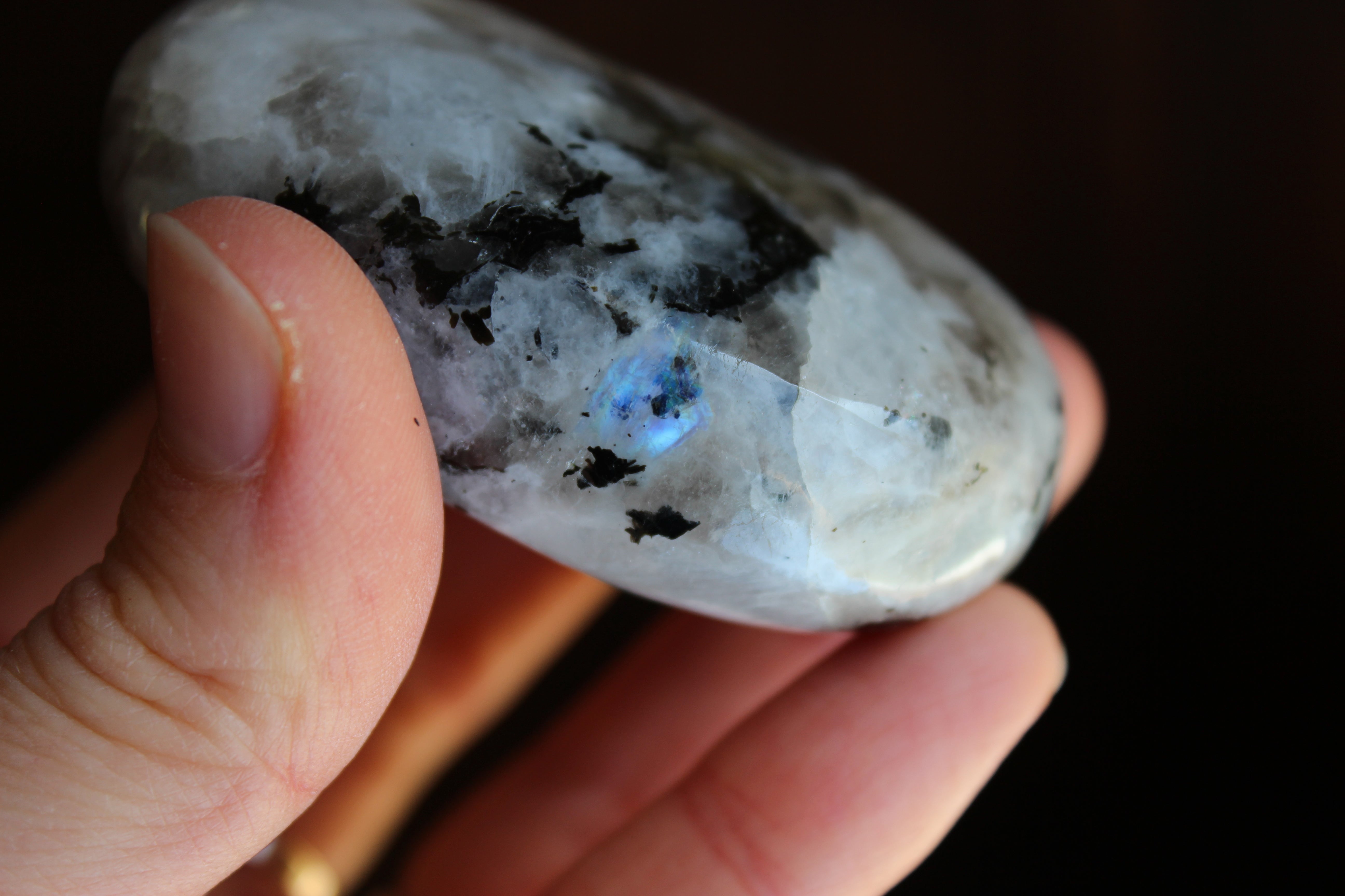 Rainbow moonstone pocket stone 4, new