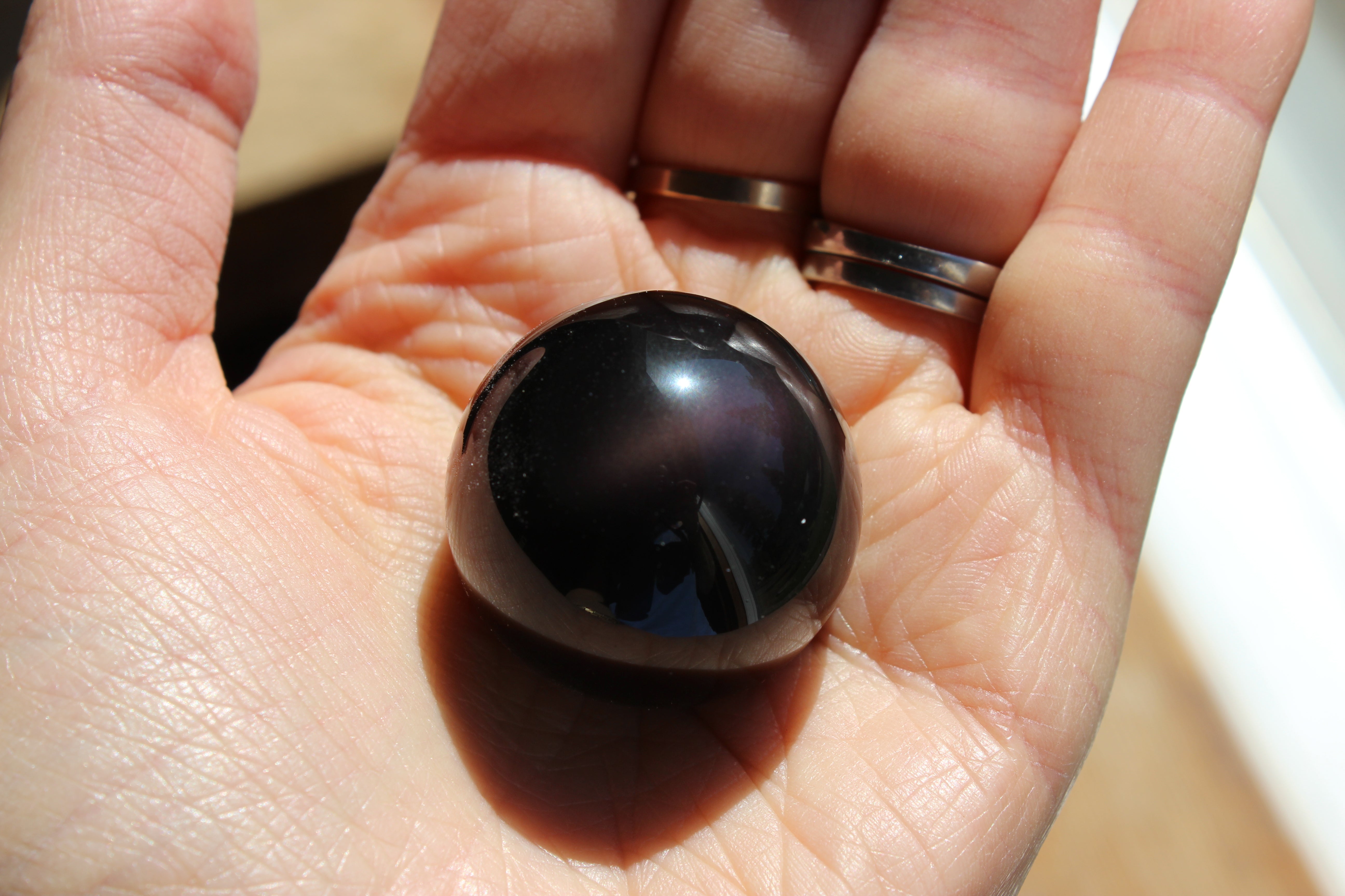 Rainbow obsidian sphere 1, new