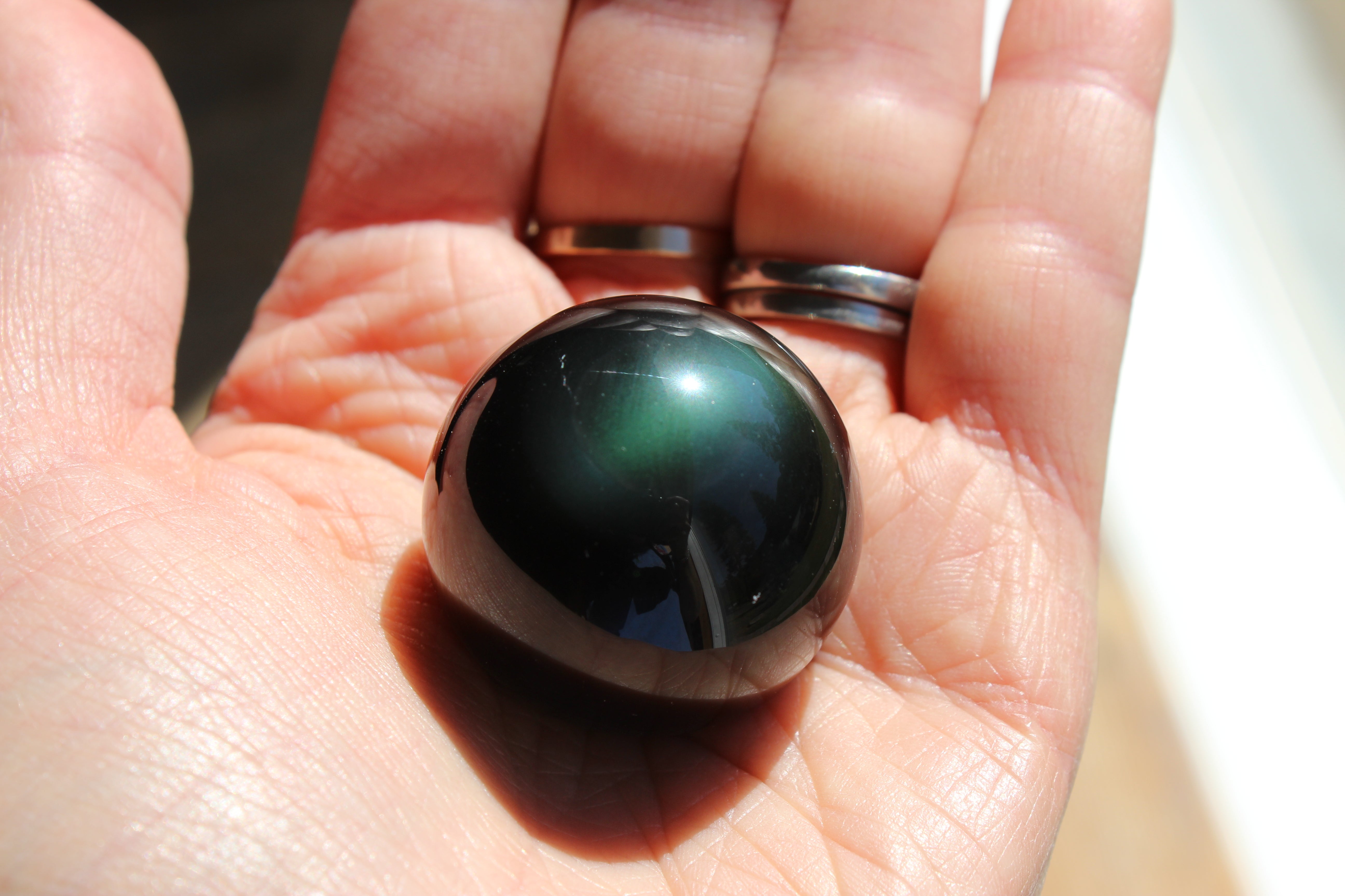 Rainbow obsidian sphere 2, new