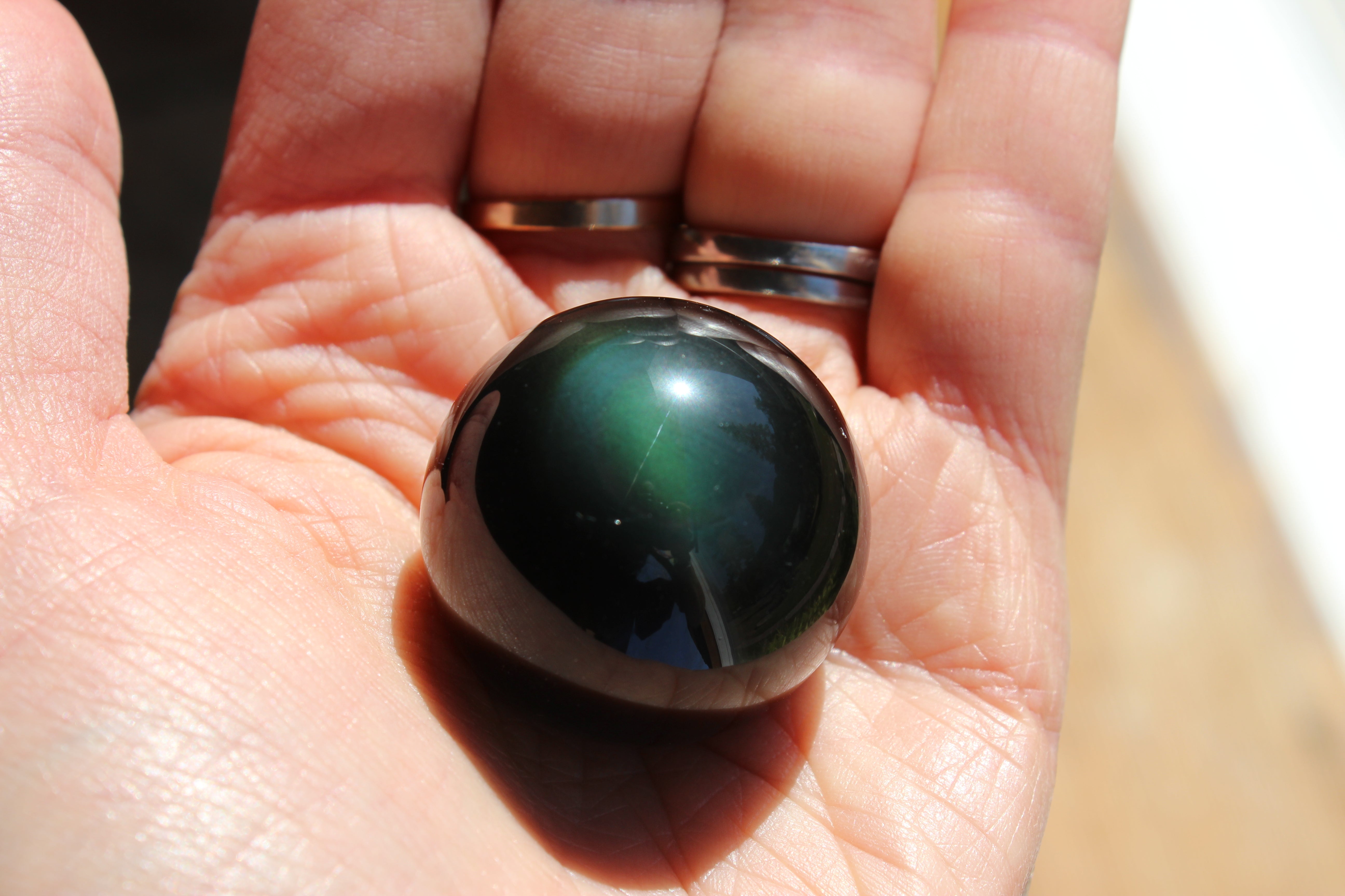 Rainbow obsidian sphere 2, new