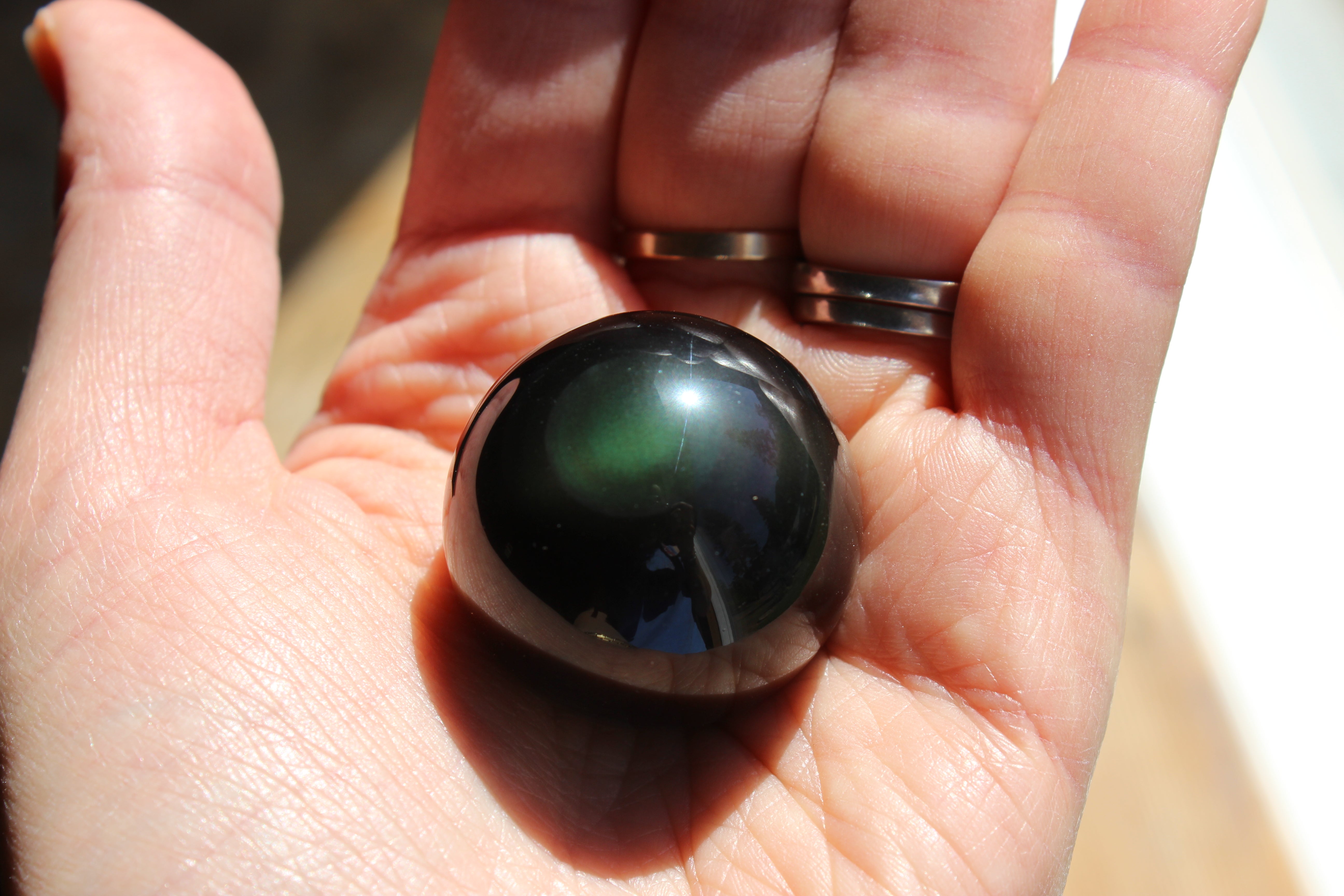 Rainbow obsidian sphere 2, new