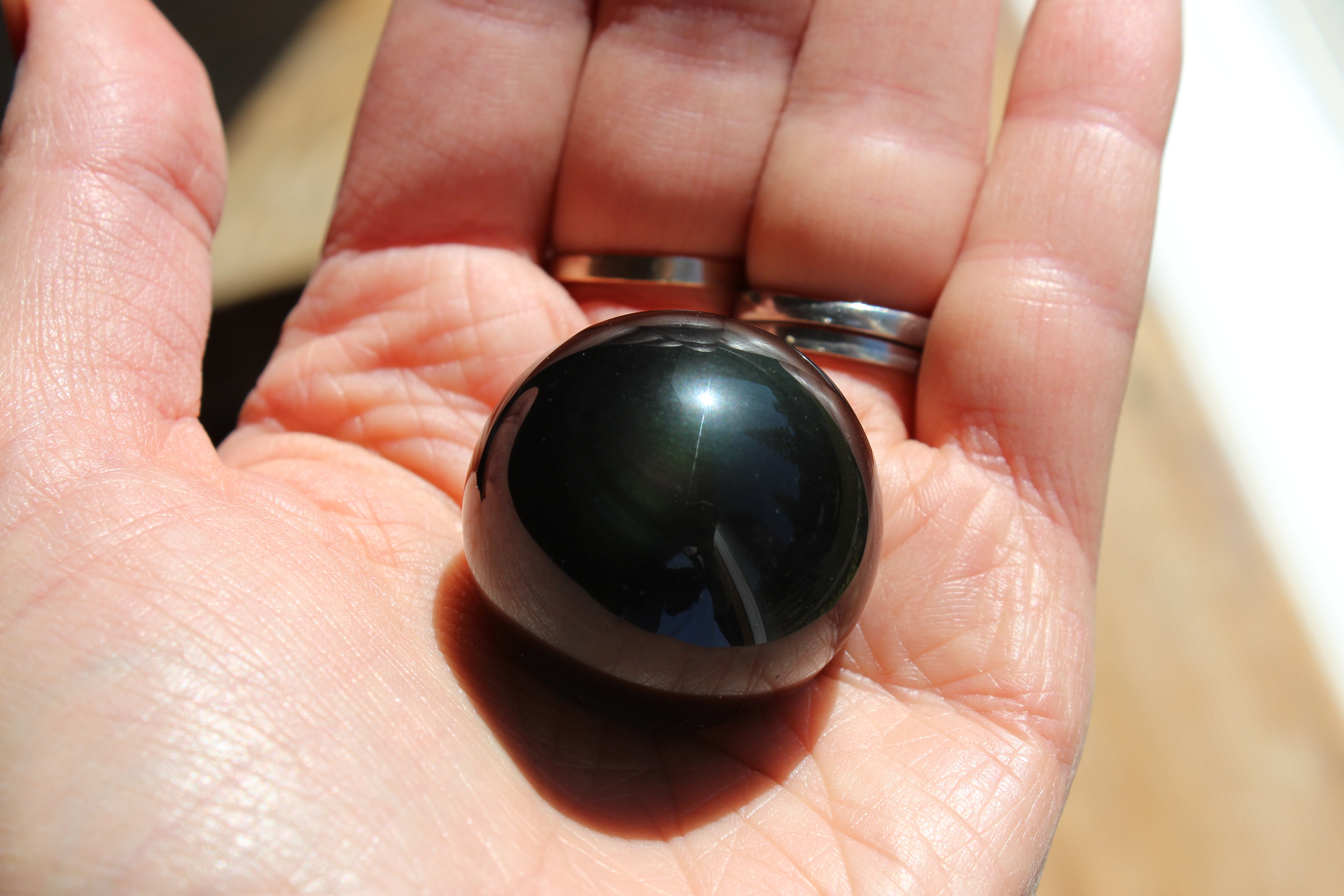 Rainbow obsidian sphere 3, new