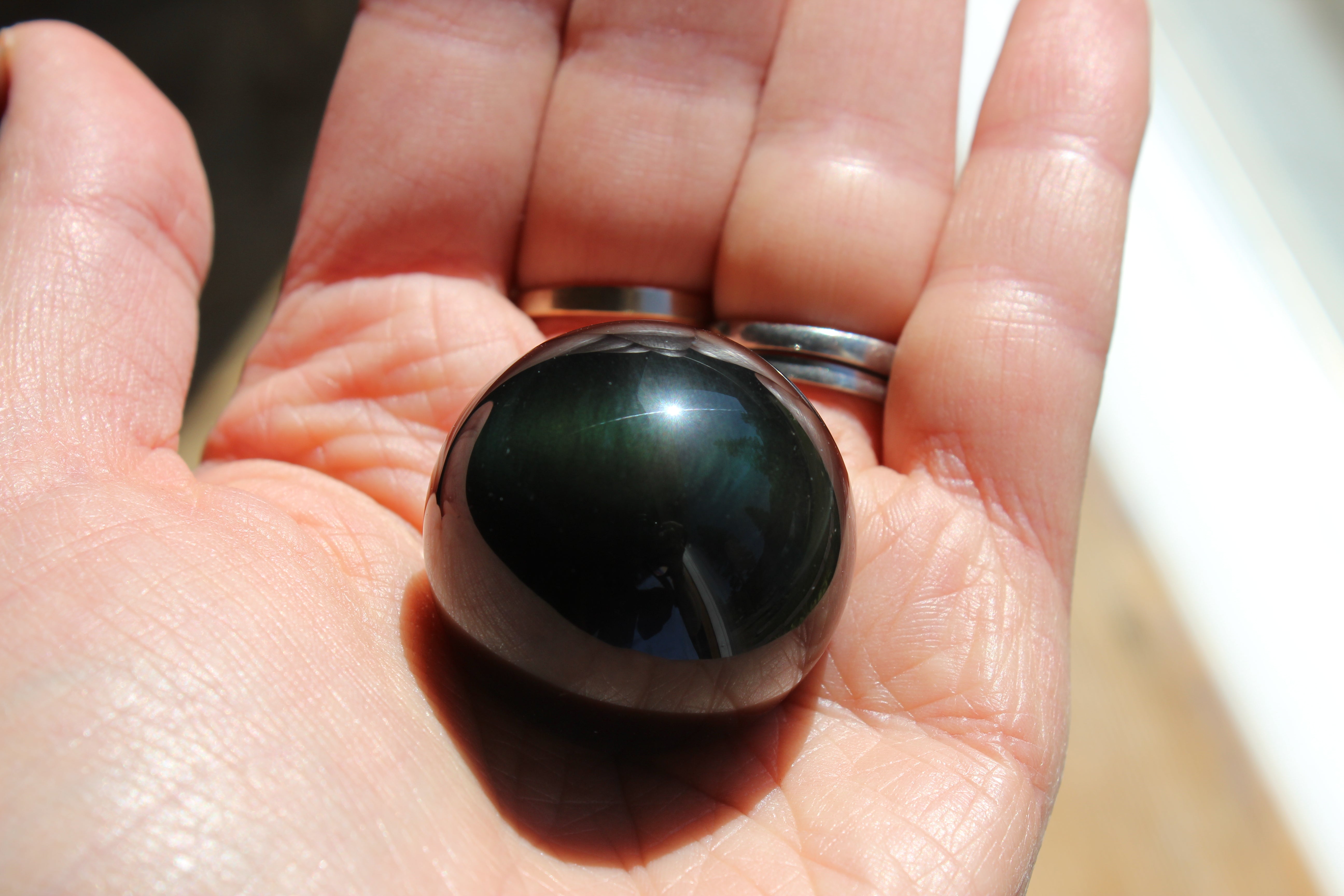 Rainbow obsidian sphere 3, new