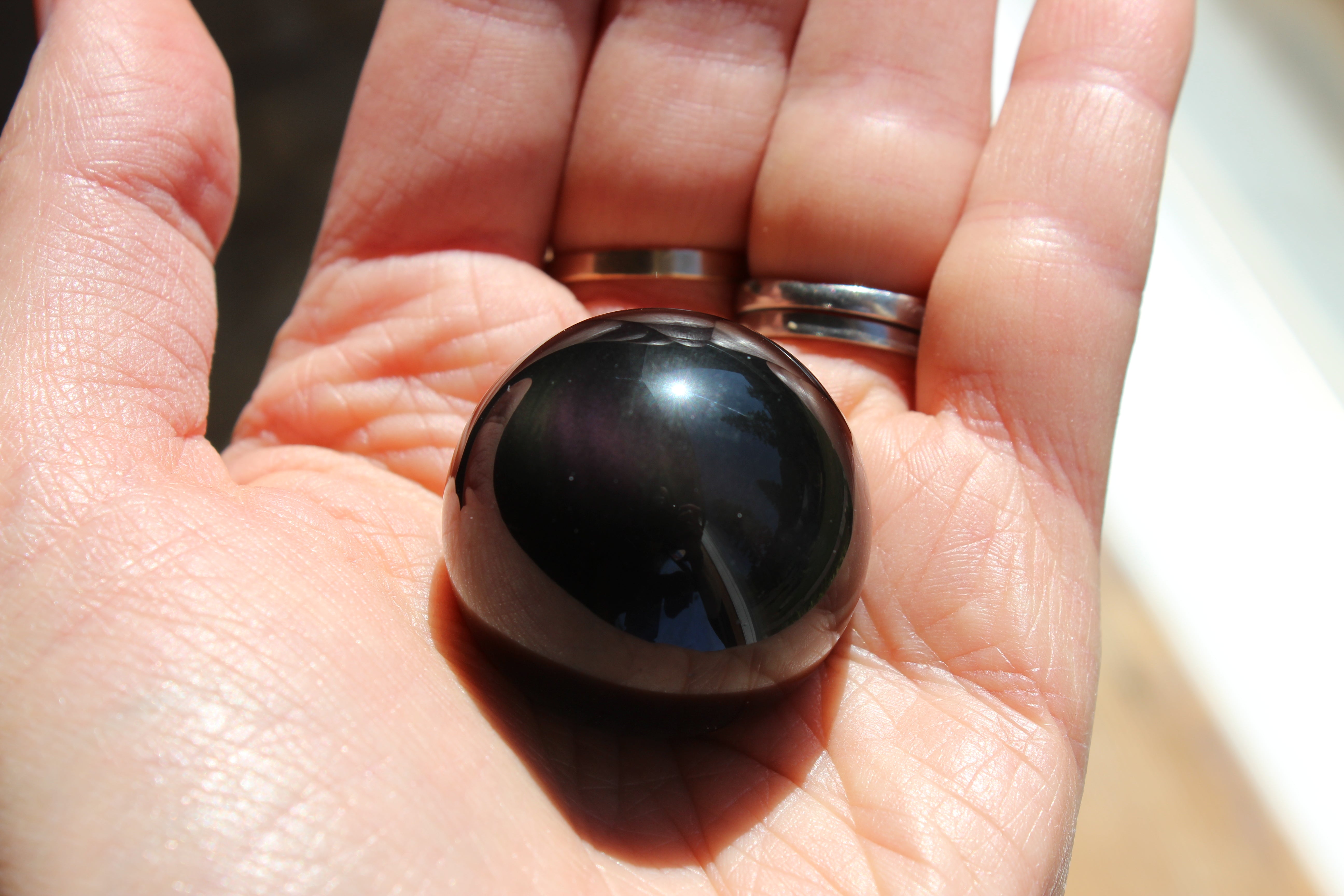 Rainbow obsidian sphere 3, new