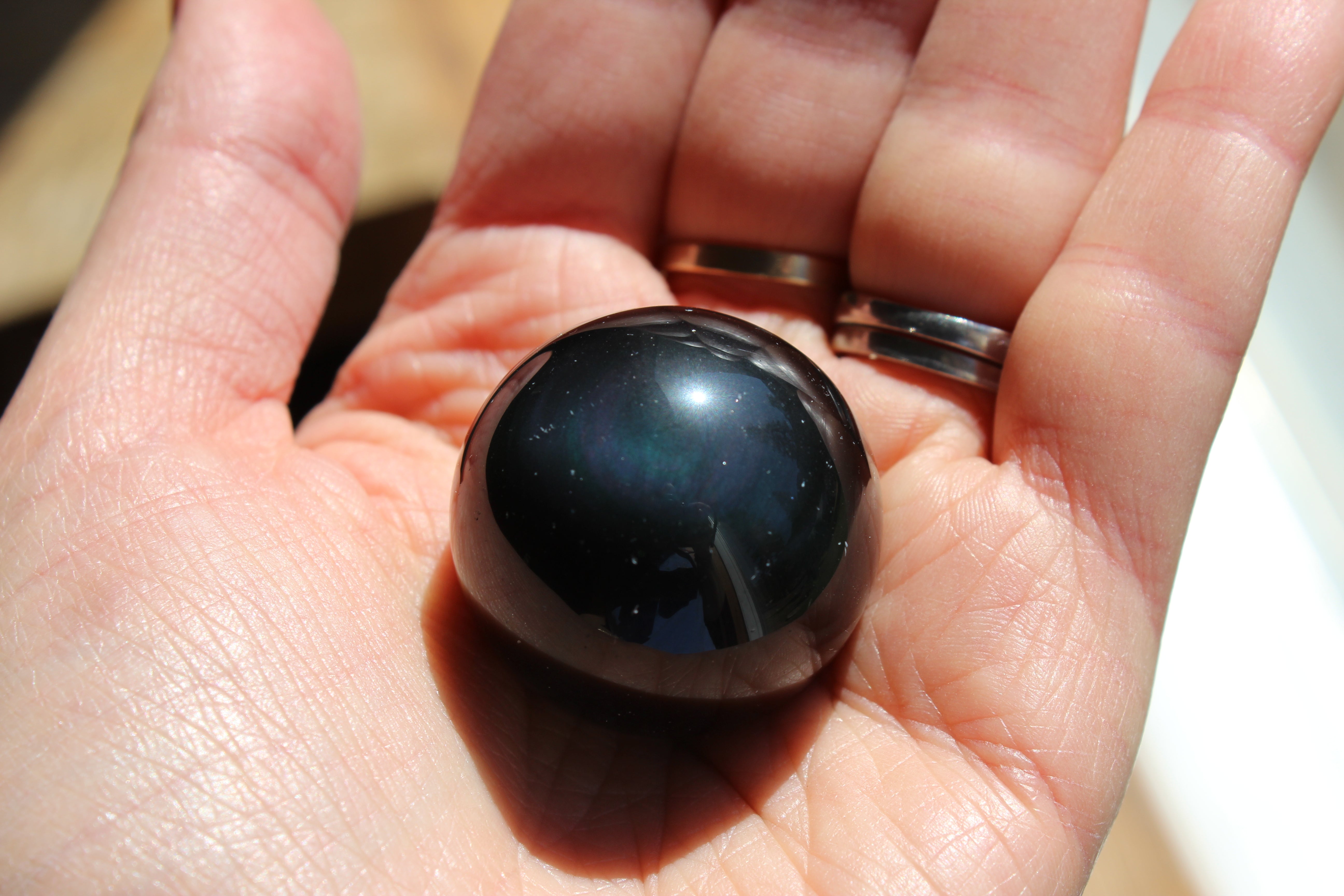 Rainbow obsidian sphere 4, new
