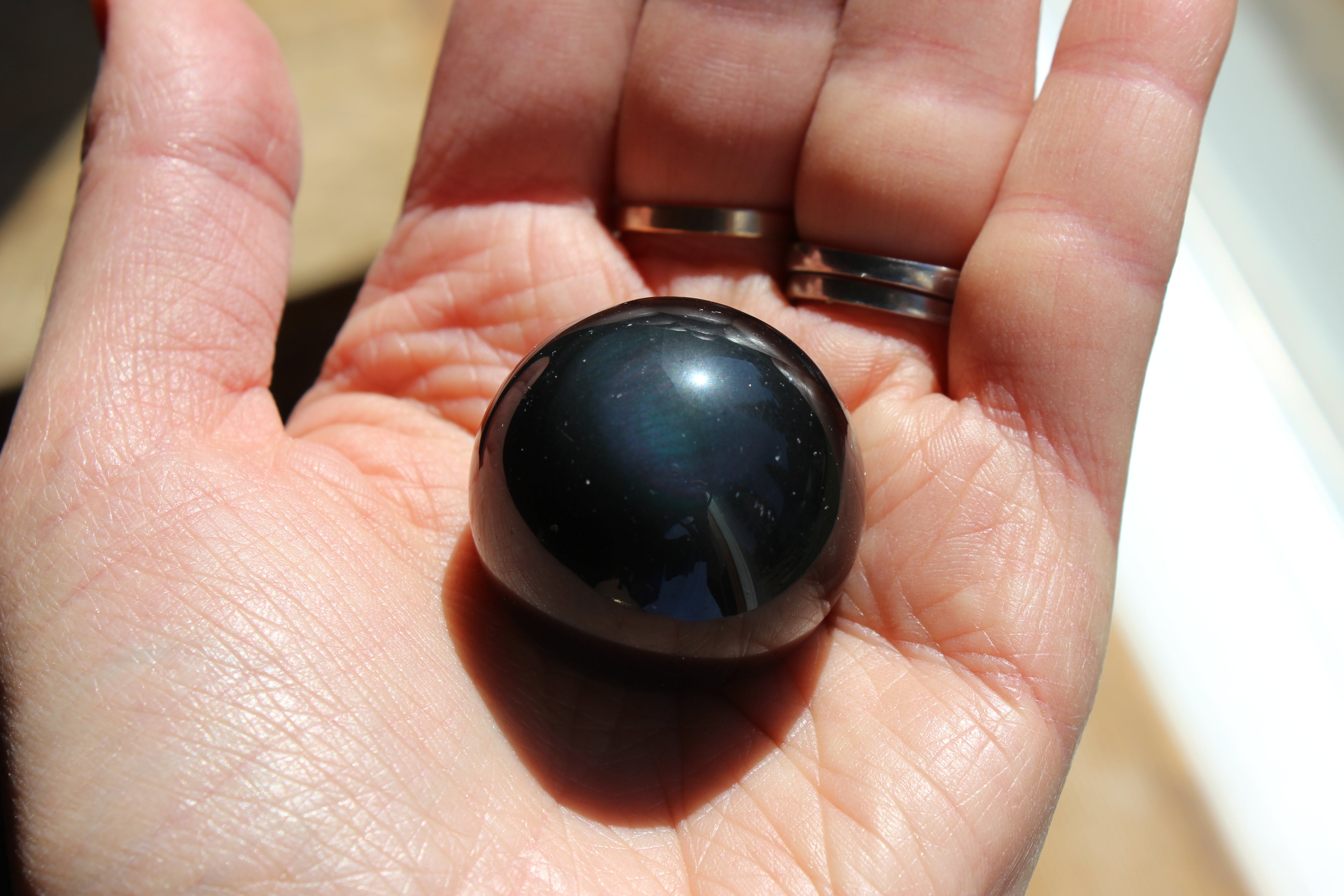 Rainbow obsidian sphere 4, new