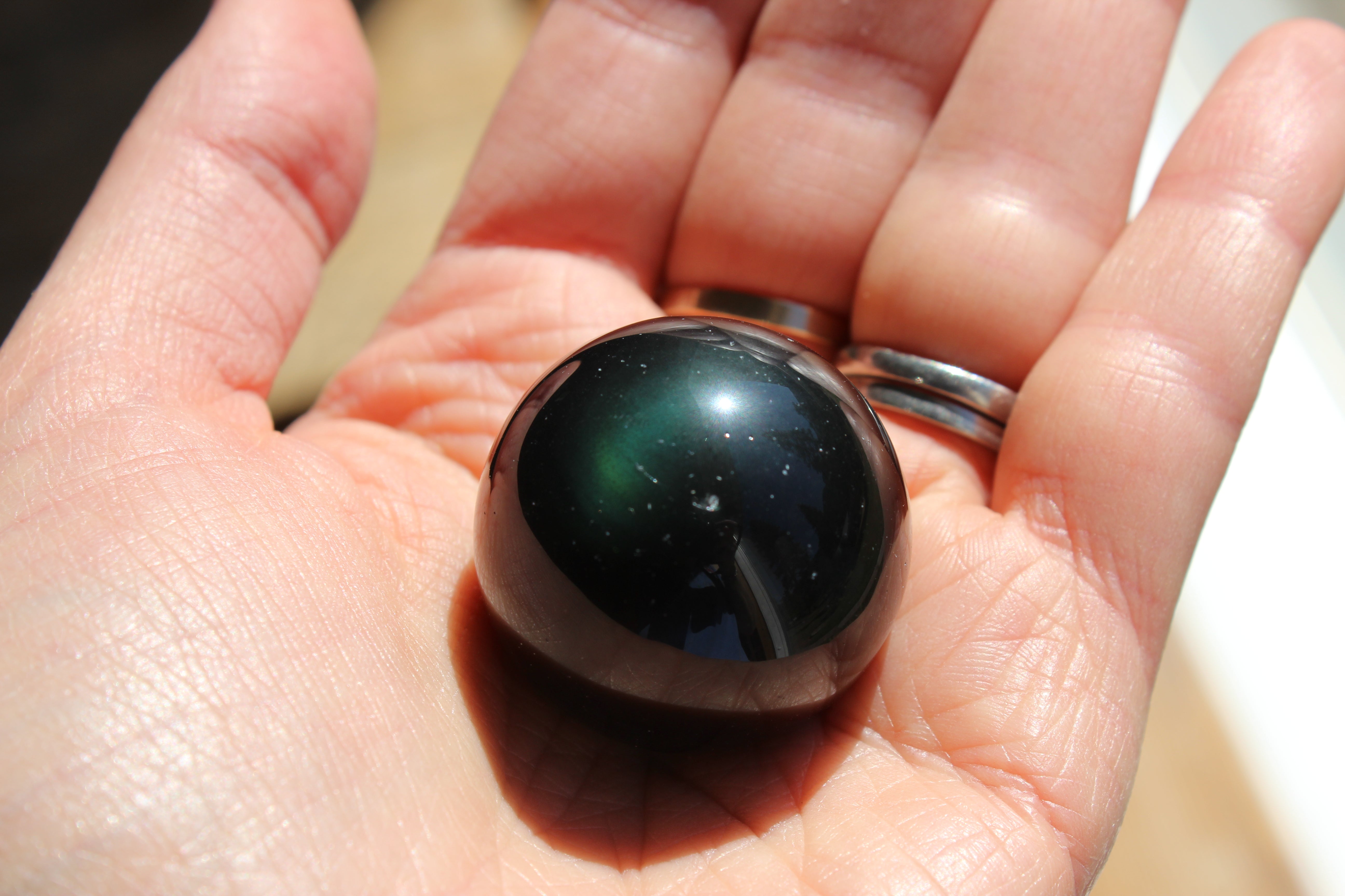Rainbow obsidian sphere 4, new