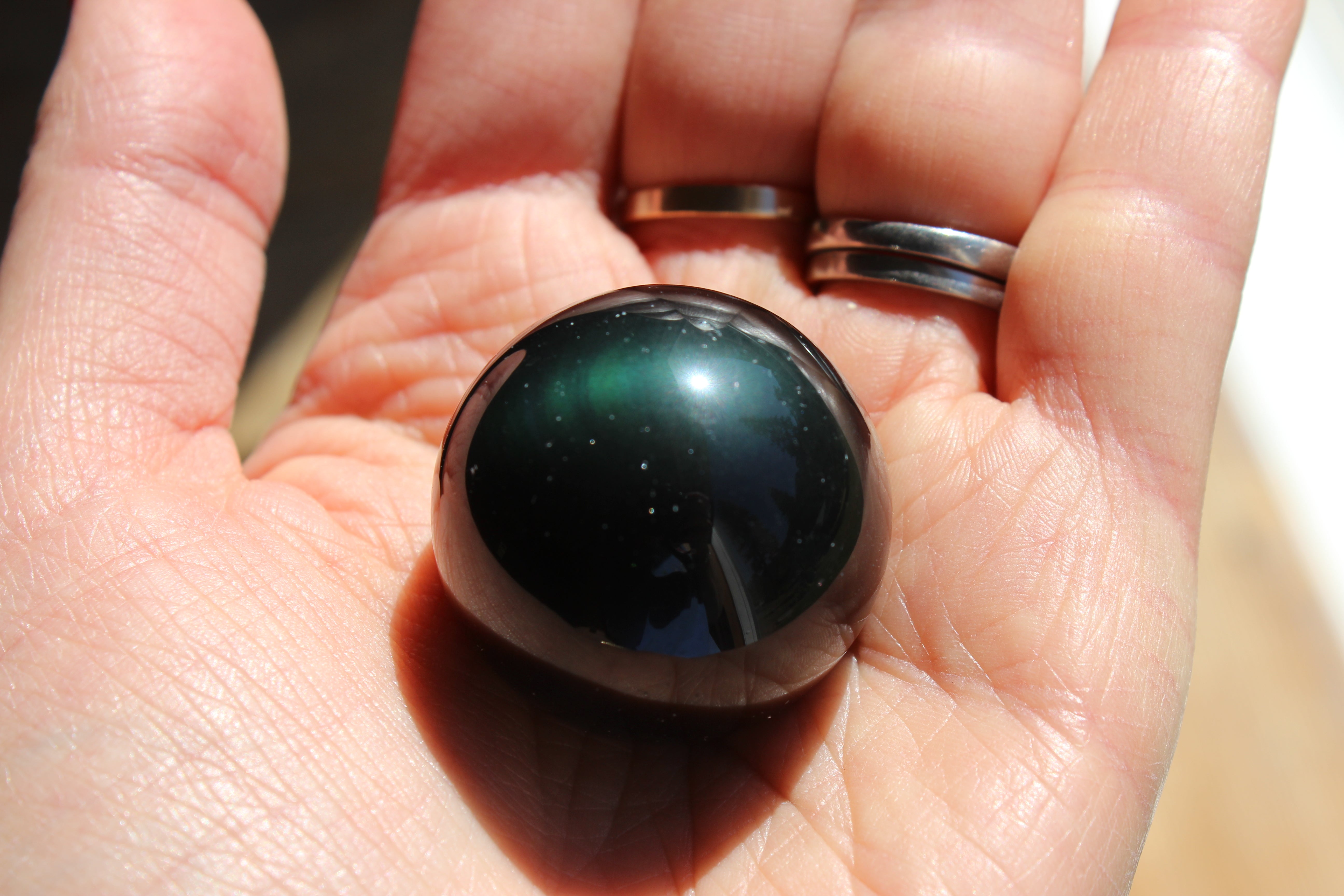 Rainbow obsidian sphere 4, new