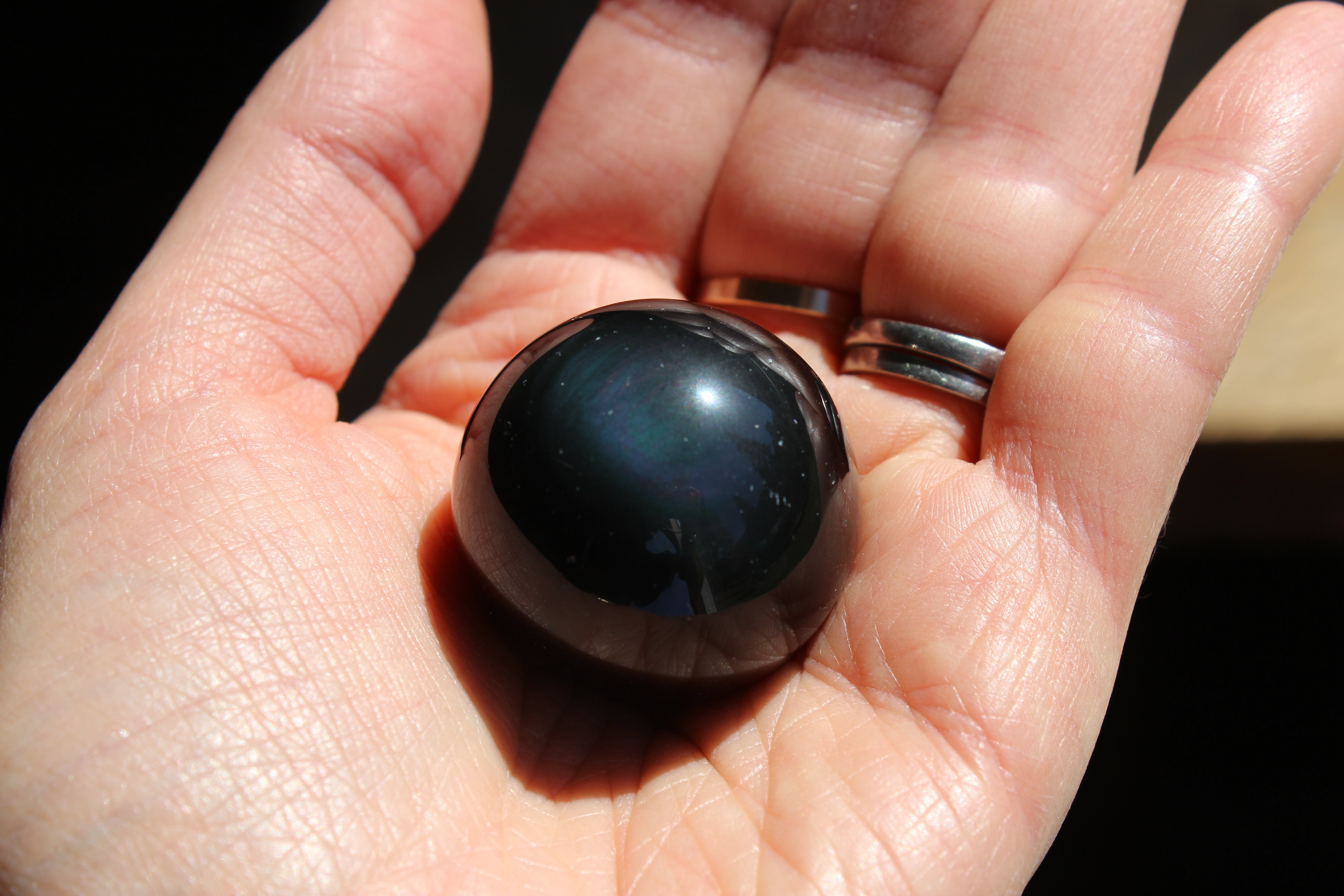 Rainbow obsidian sphere 4, new