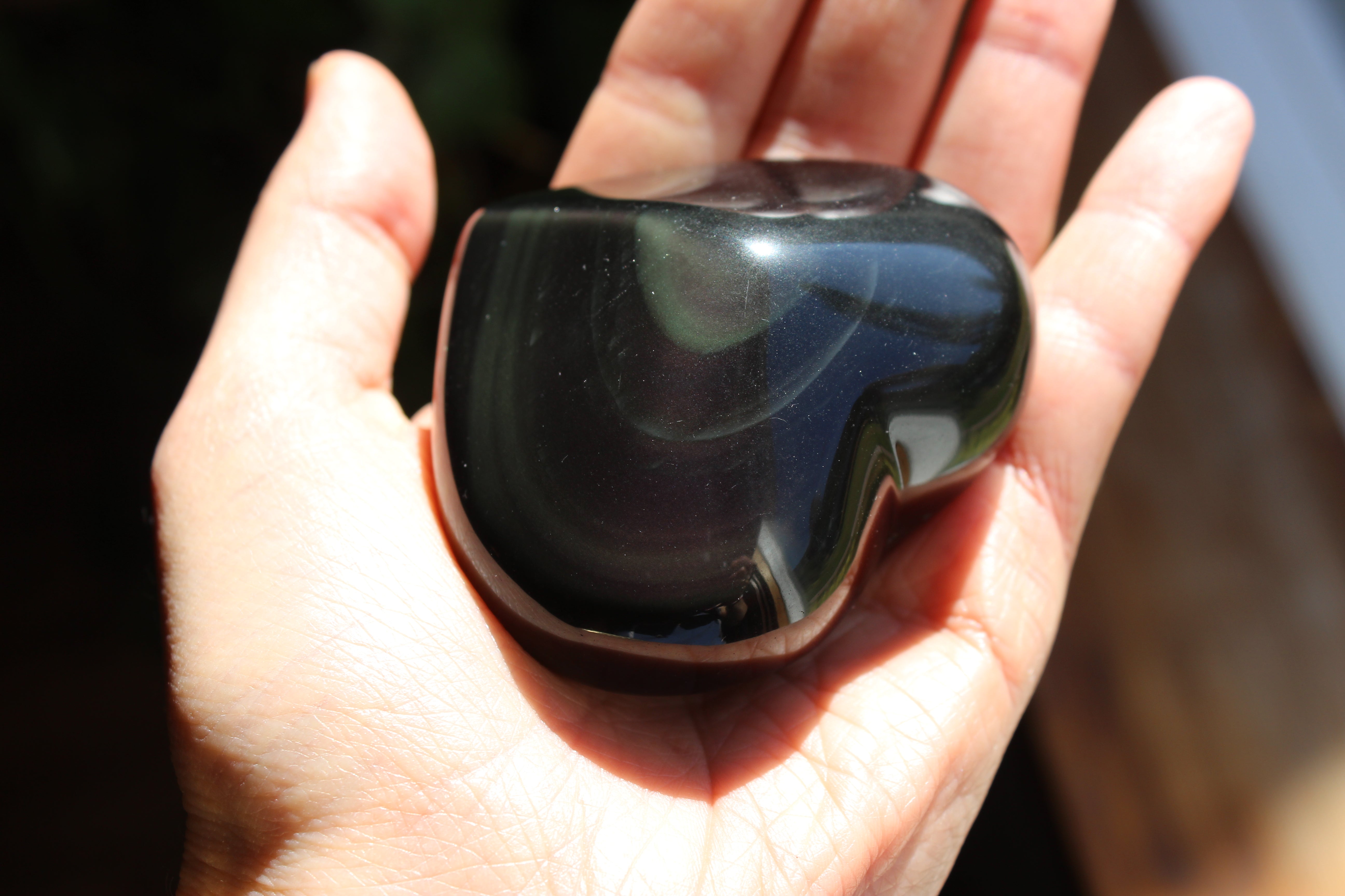Rainbow obsidian heart 3, new