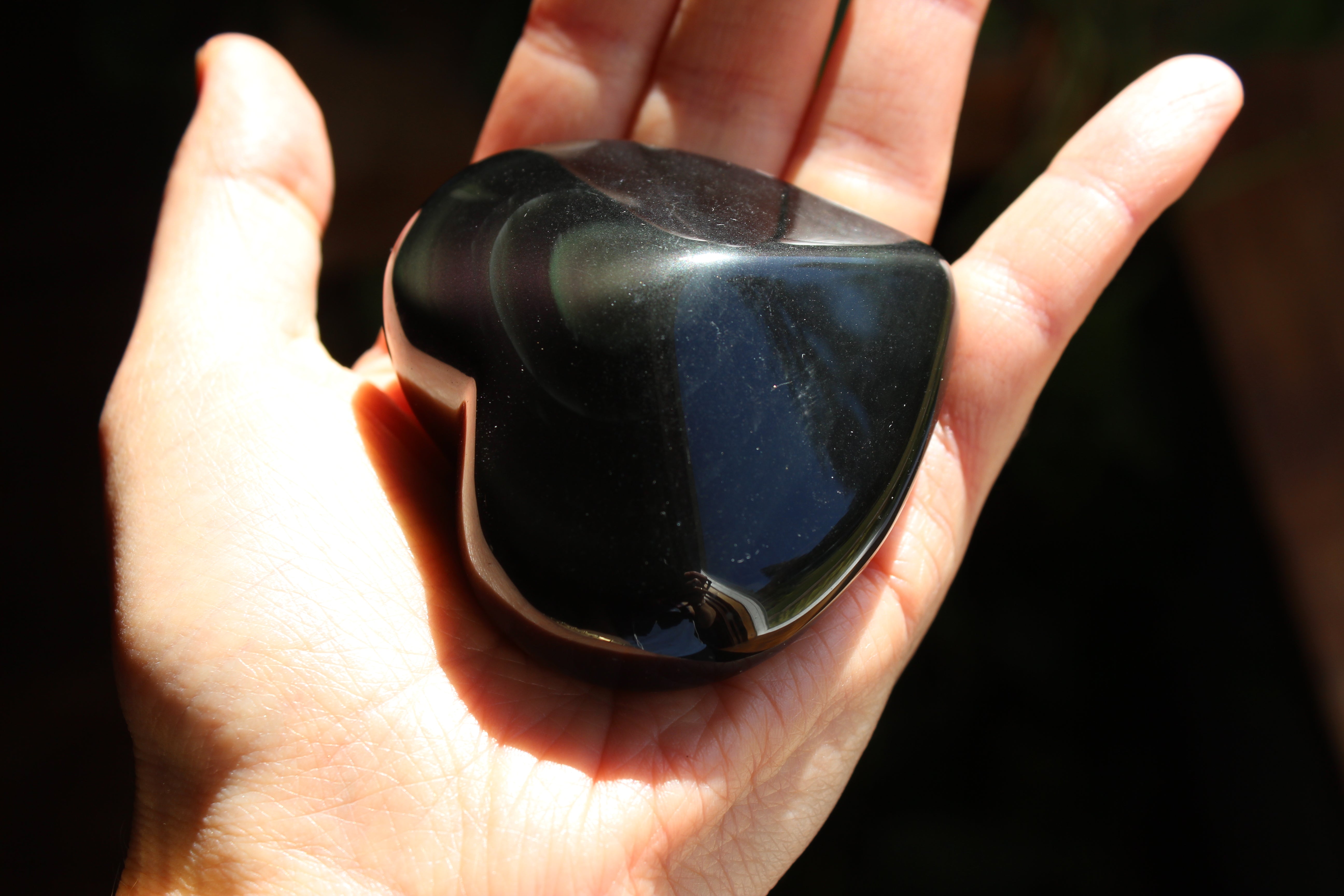 Rainbow obsidian heart 3, new