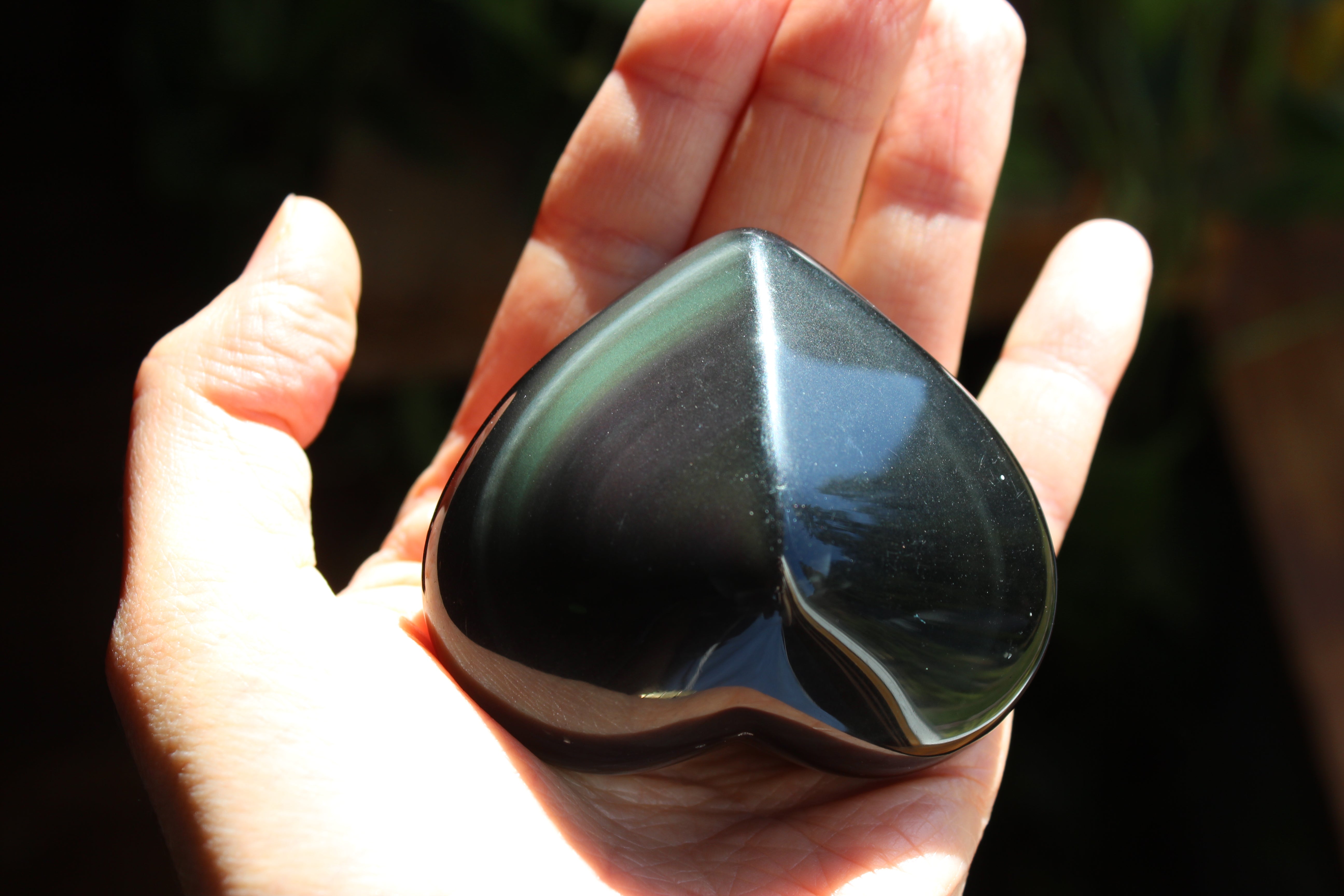 Rainbow obsidian heart 3, new