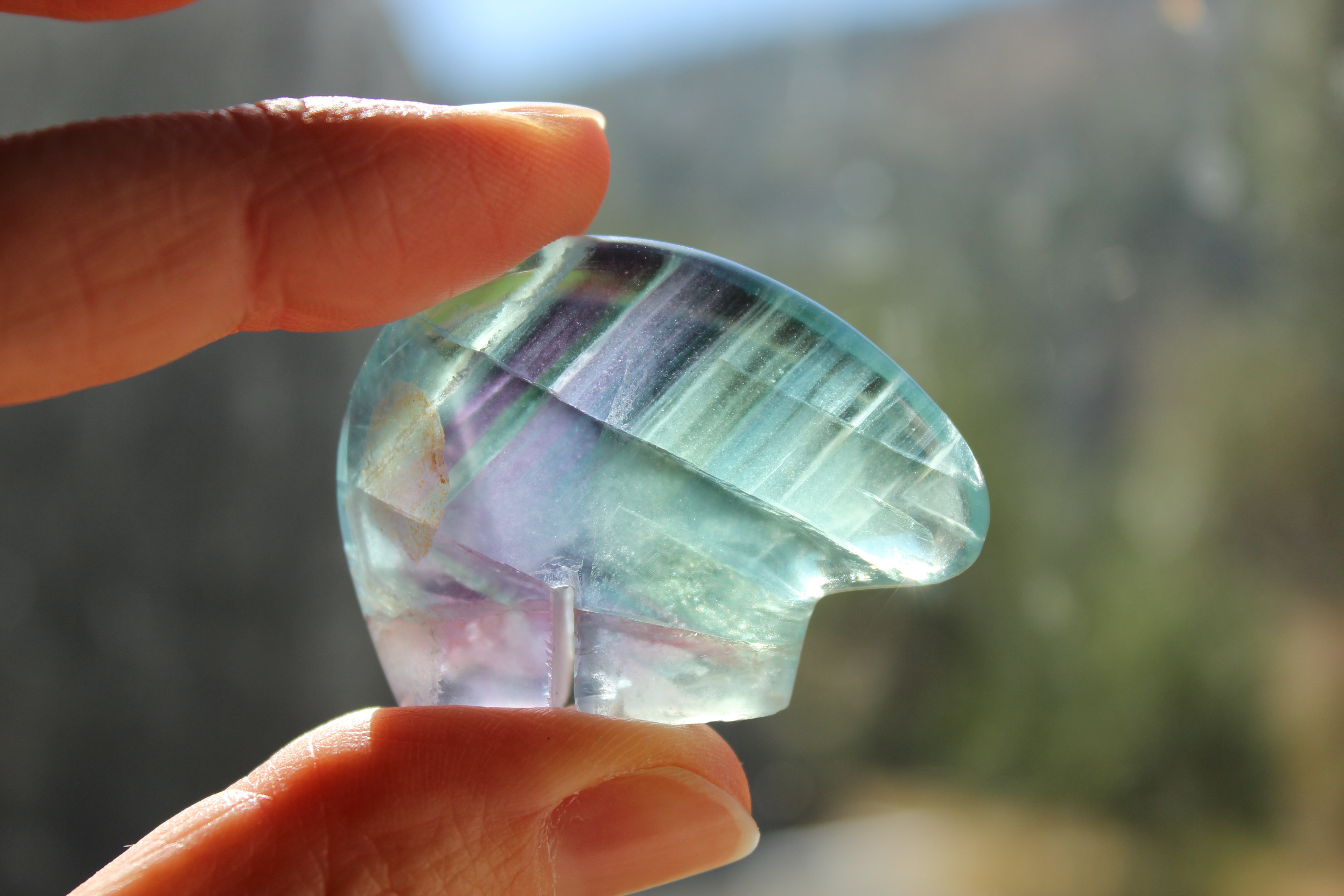 Rainbow fluorite bear 1, new