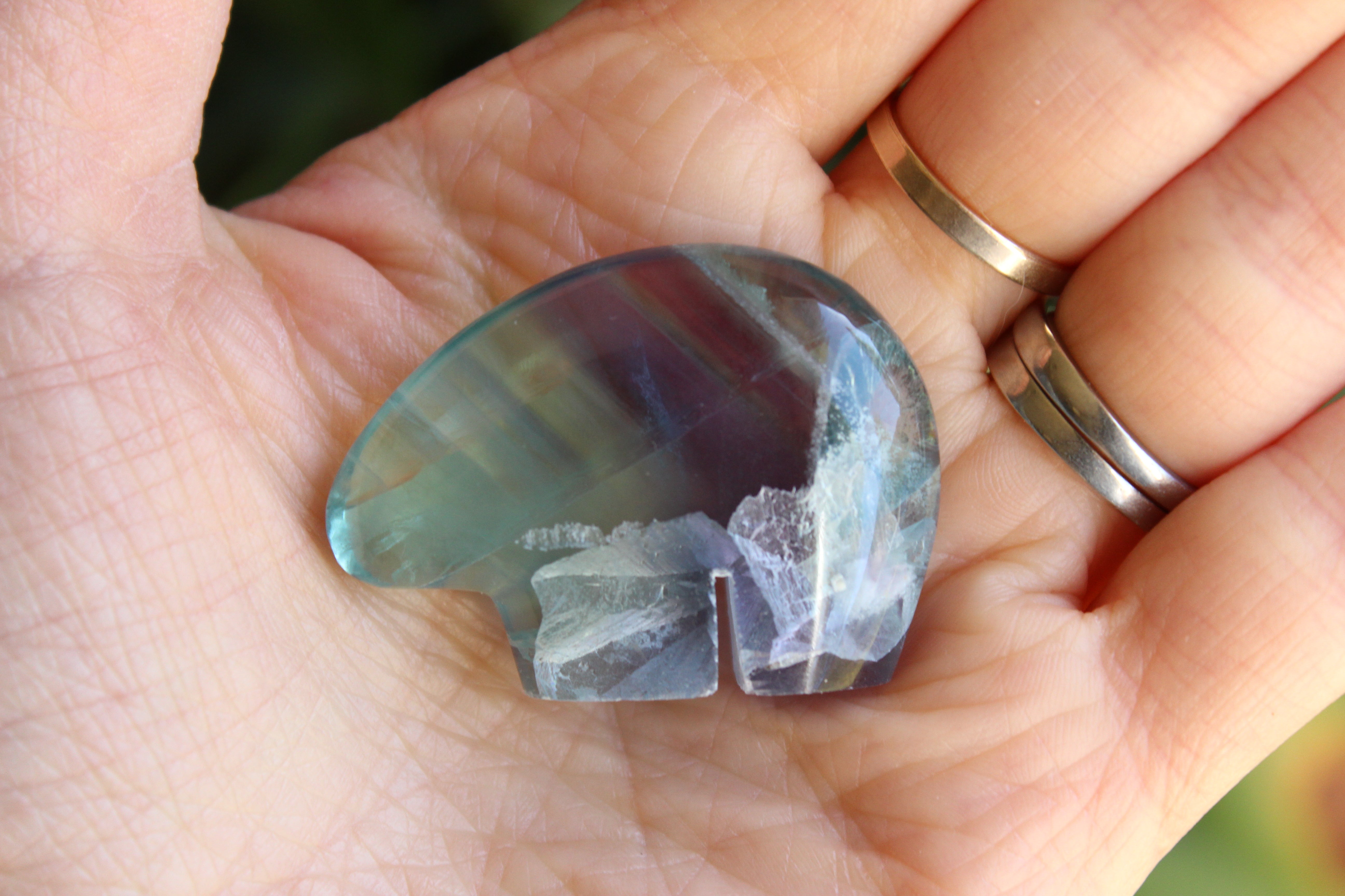 Rainbow fluorite bear 1, new