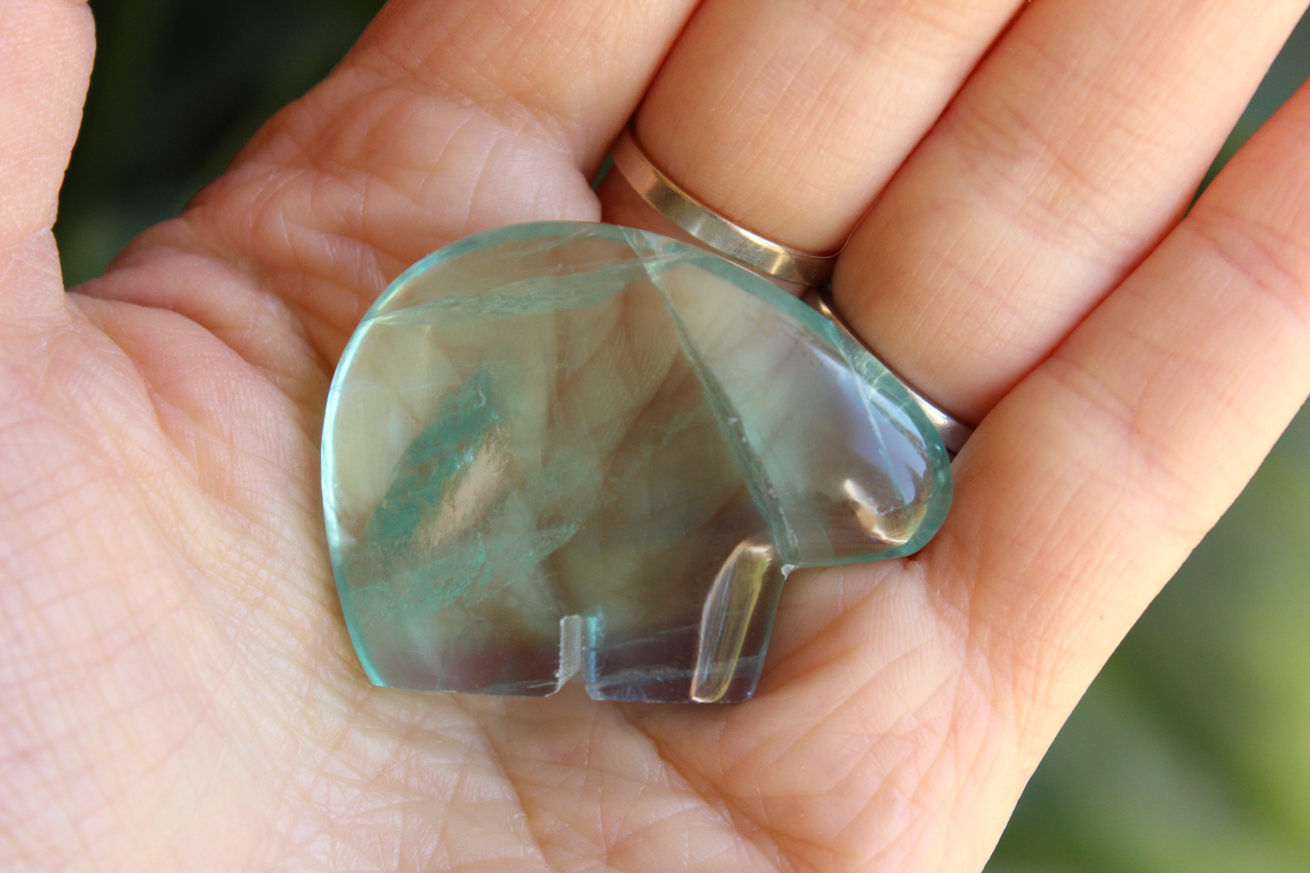 Rainbow fluorite bear 2, new