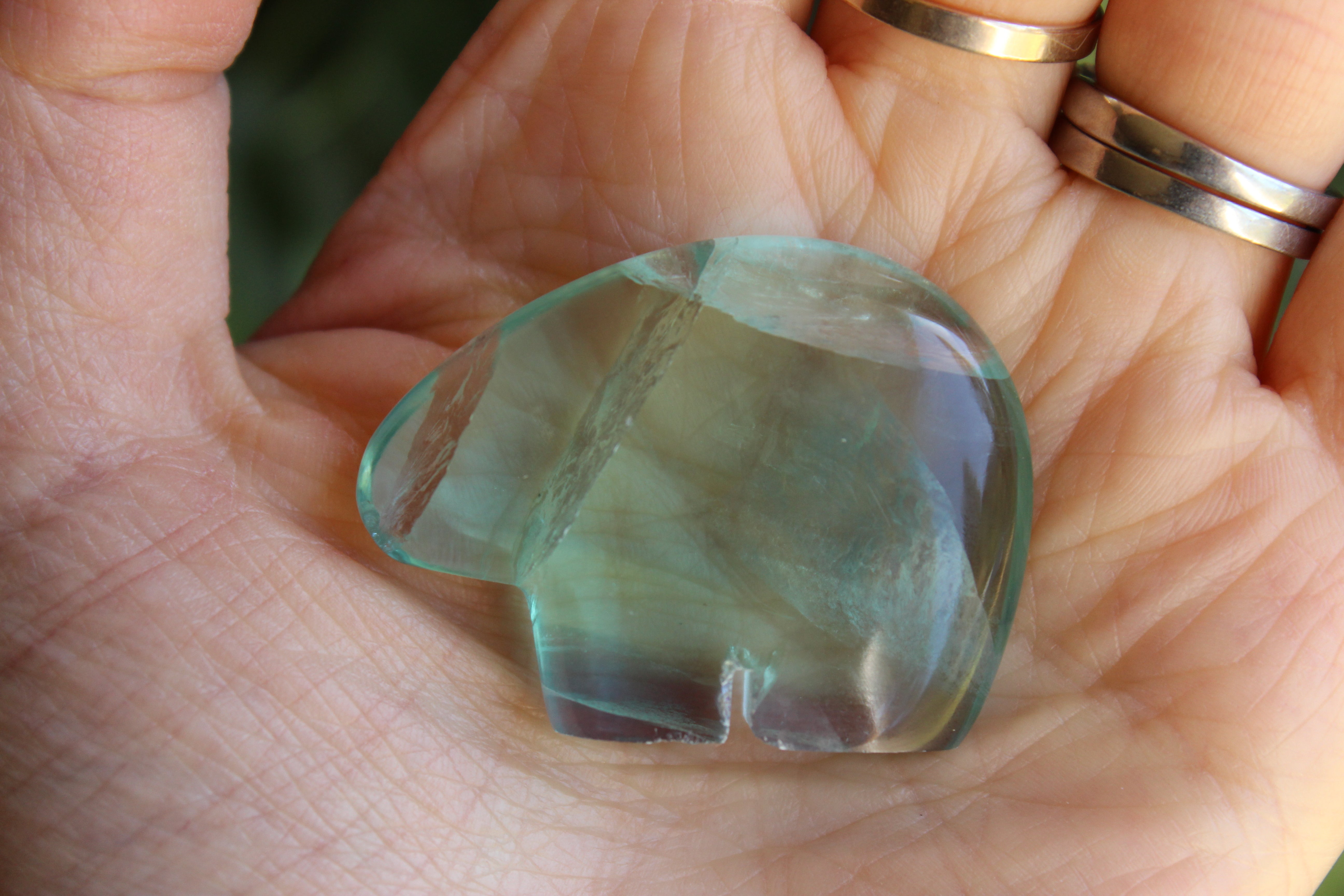 Rainbow fluorite bear 2, new