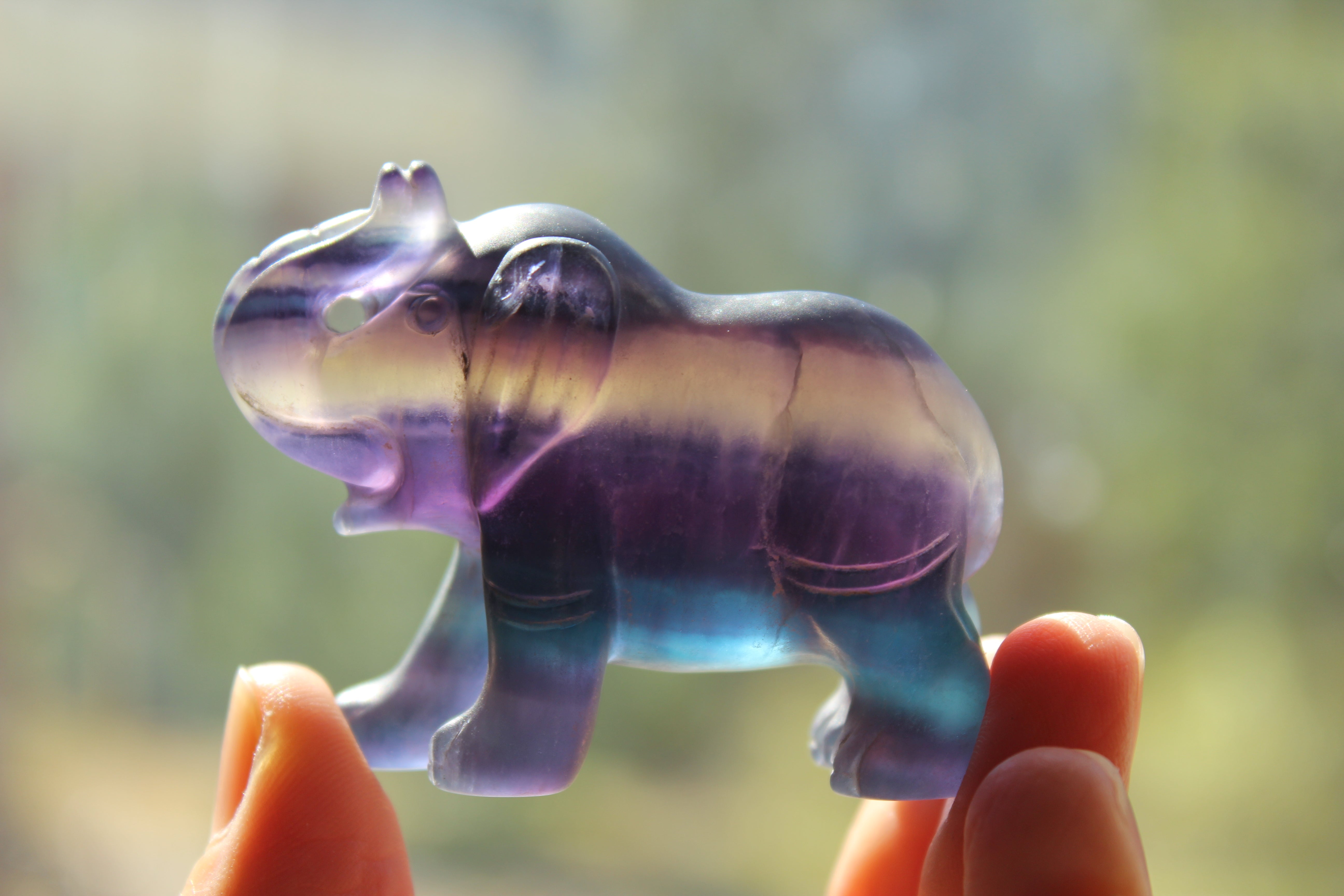 Fluorite elephant 5, new
