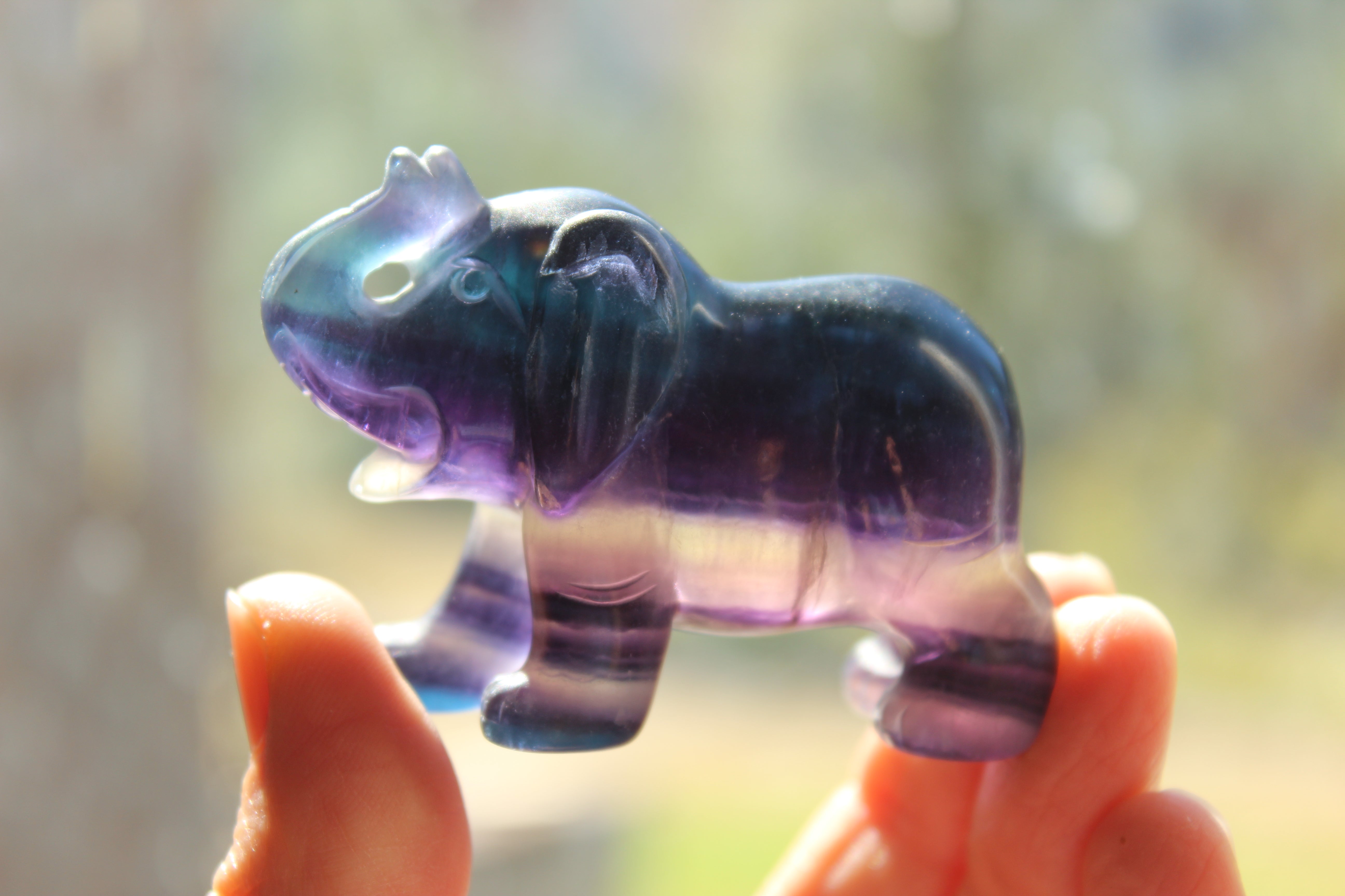 Fluorite elephant 10, new
