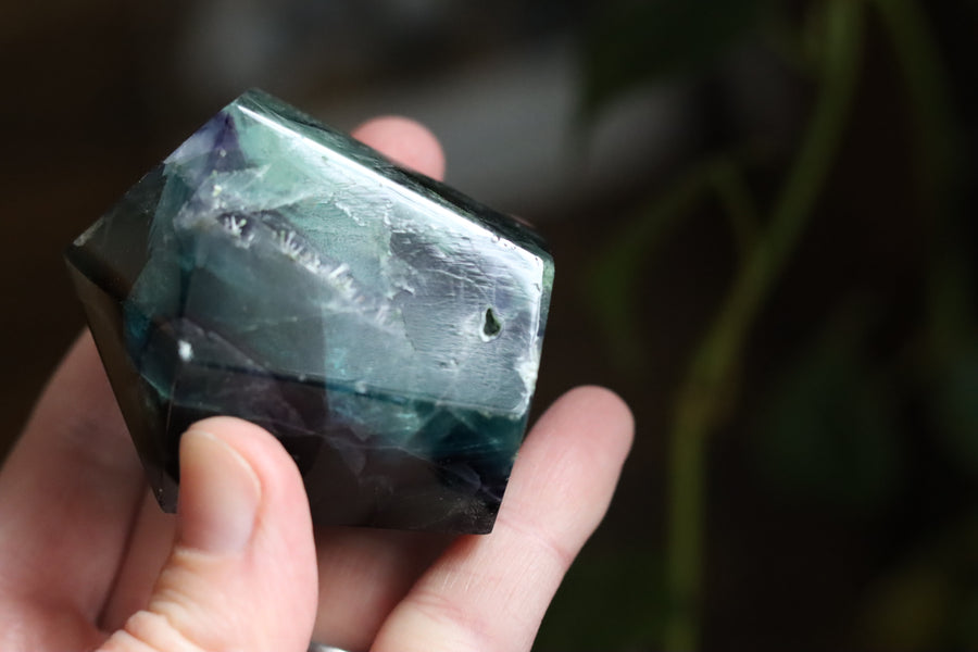 Chunky rainbow fluorite tower 9