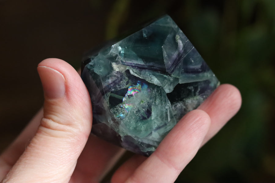 Chunky rainbow fluorite tower 9