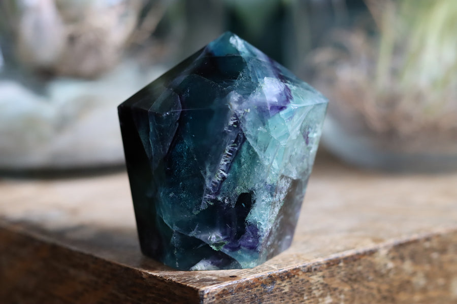 Chunky rainbow fluorite tower 9