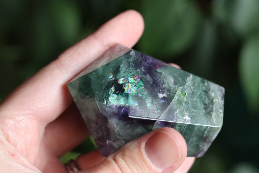 Chunky rainbow fluorite tower 10