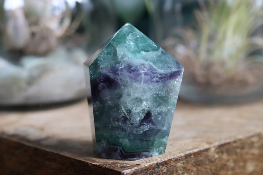 Chunky rainbow fluorite tower 10