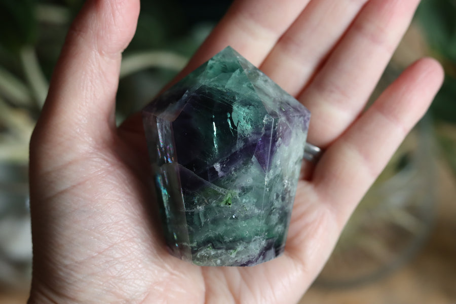 Chunky rainbow fluorite tower 10