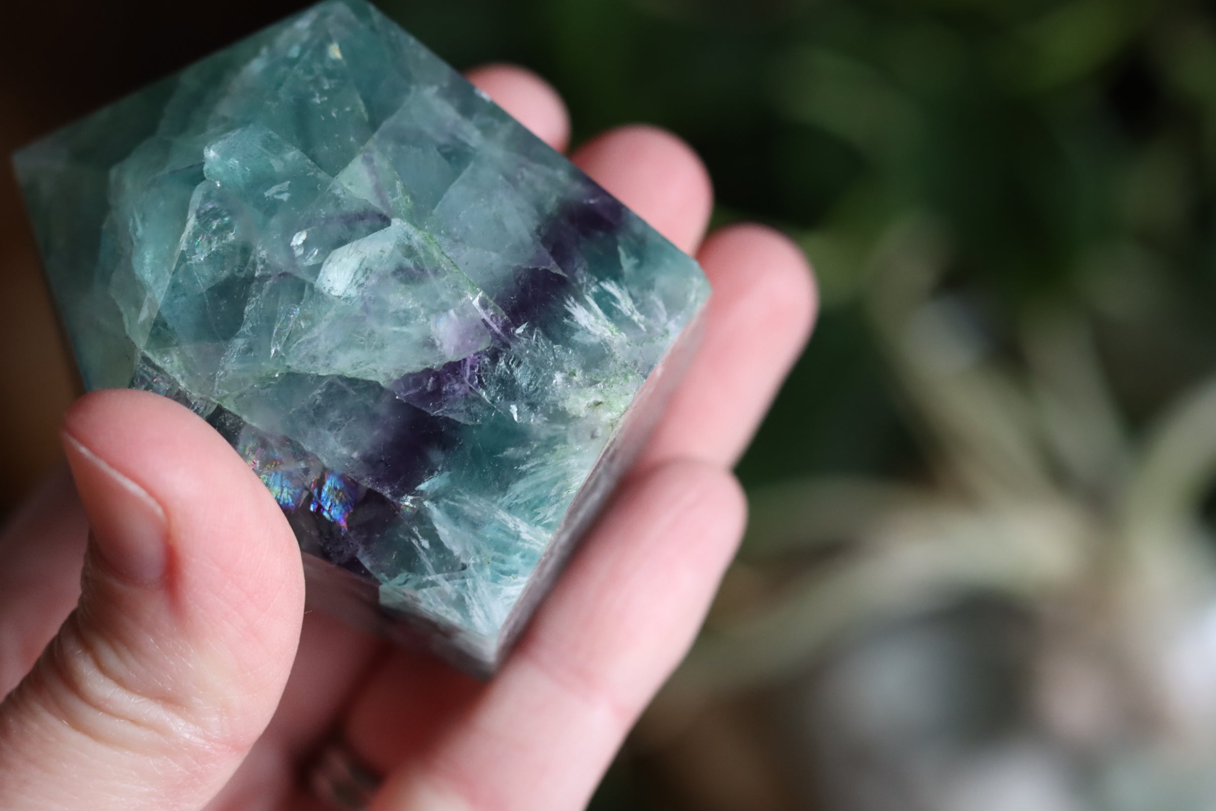 Chunky rainbow fluorite tower 11